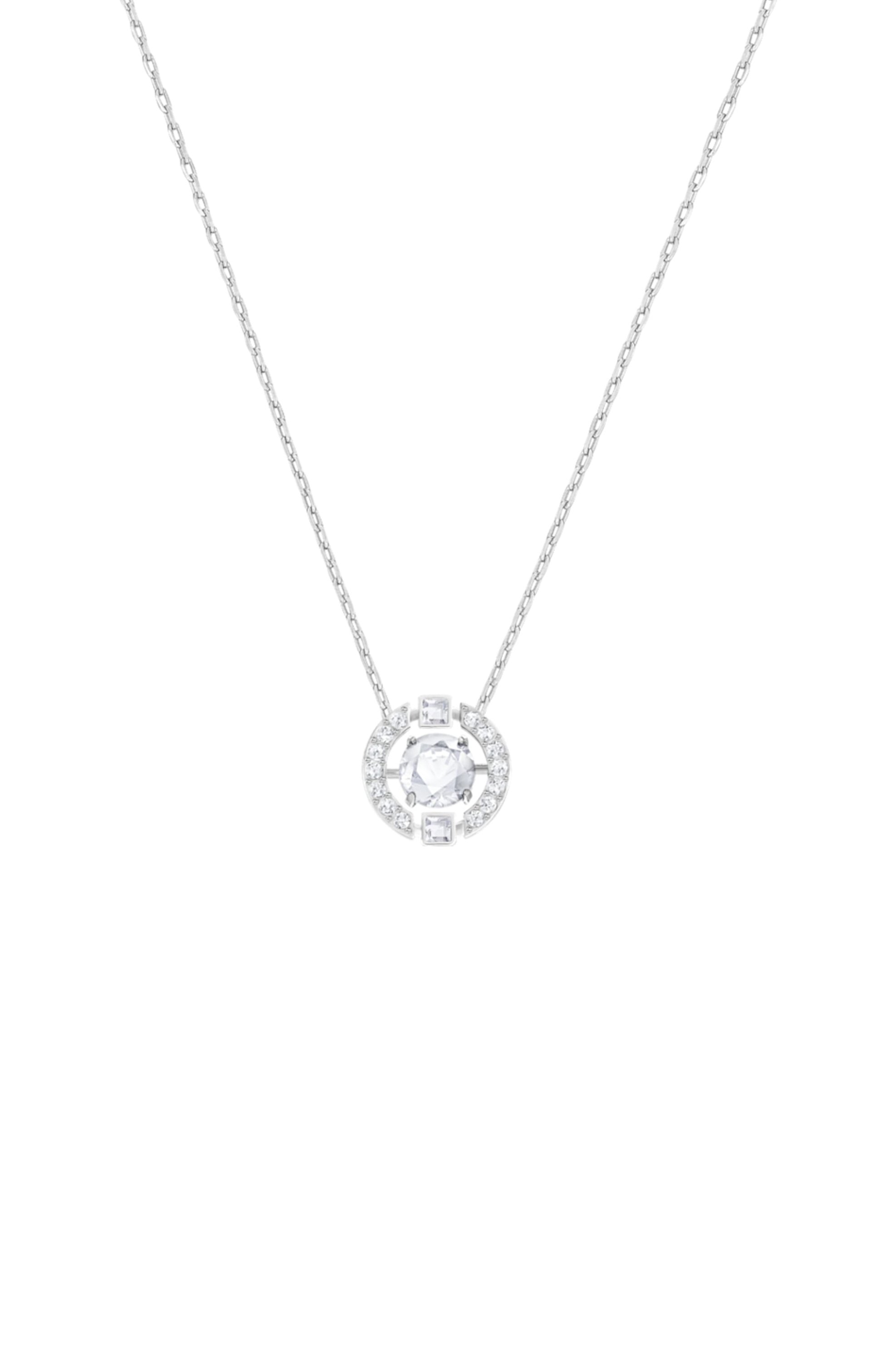  Swarovski Sparkling Dance Necklace Round, White, Rhodium Plated - 5286137 2025