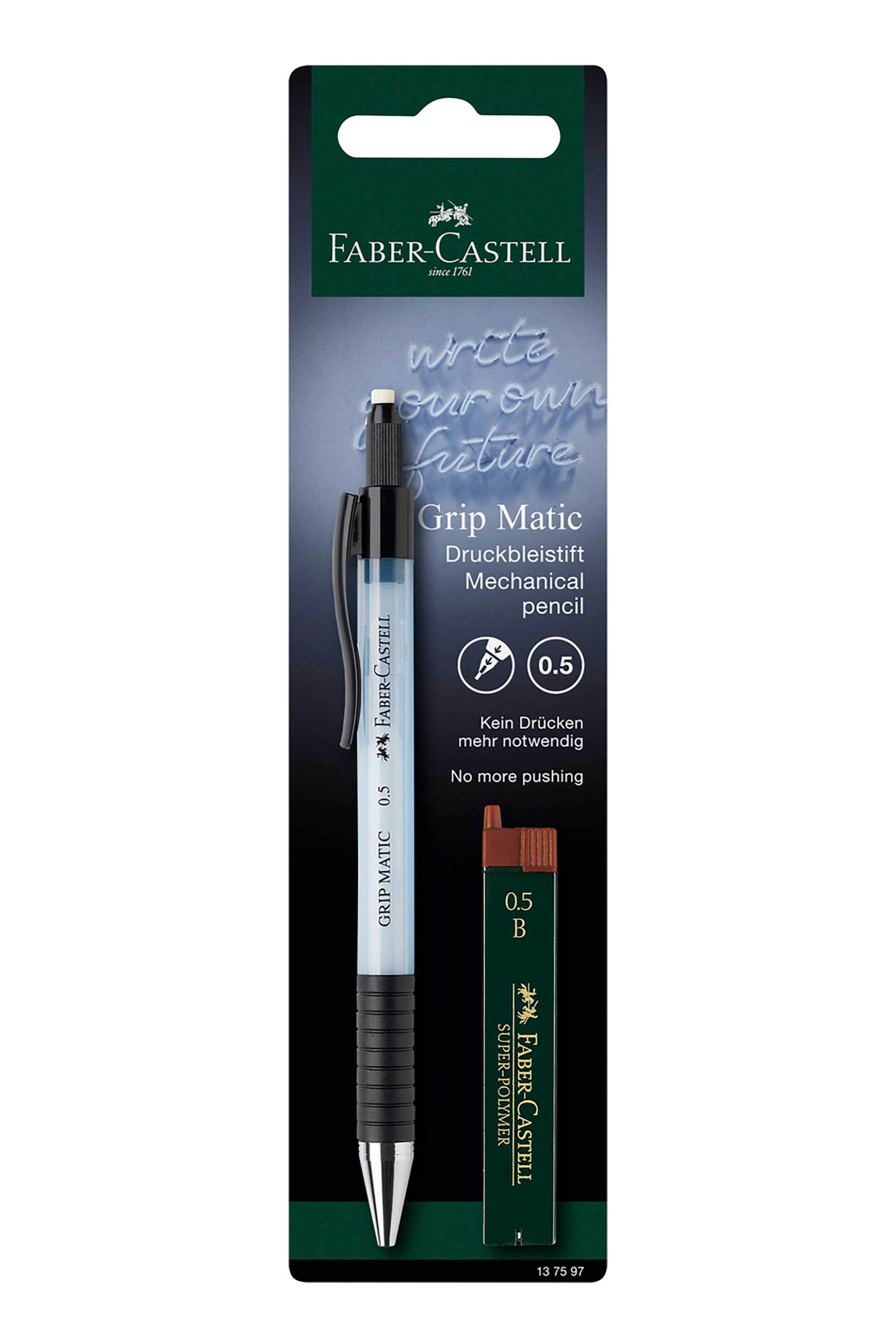FABER-CASTELL Faber-Castell μηχανικό μολύβι Grip Matic 1377 0.5 mm με ανταλλακτικές μύτες - 077137597