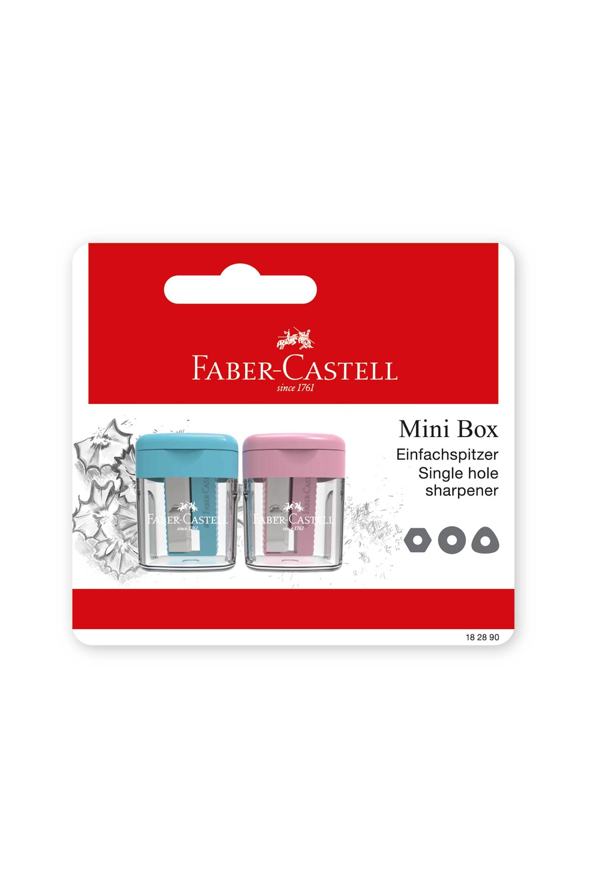 FABER-CASTELL Faber-Castell Blister 2 ξύστρες Mini Box σε pastel αποχρώσεις - 077