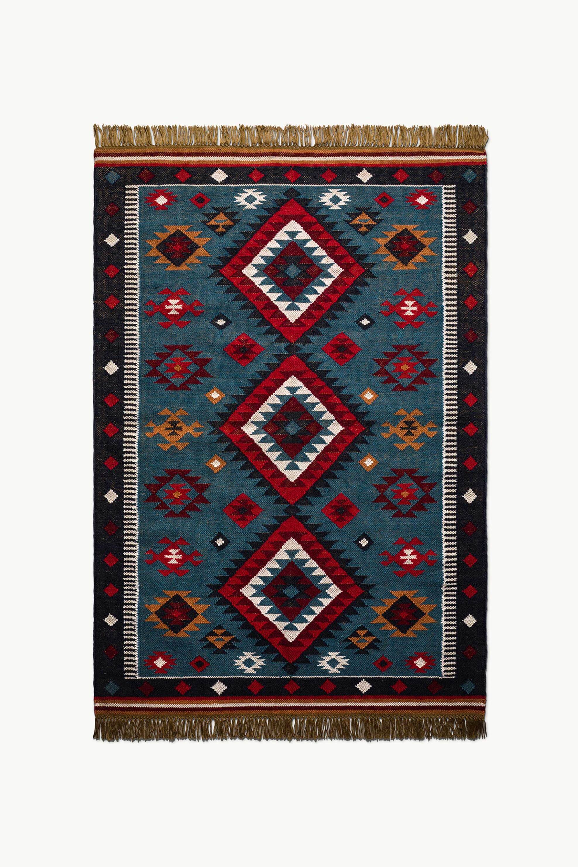 COINCASA Coincasa διακοσμητικό χαλί με geometrical pattern 180 x 120 cm - 006803277 Μπλε Σκούρο