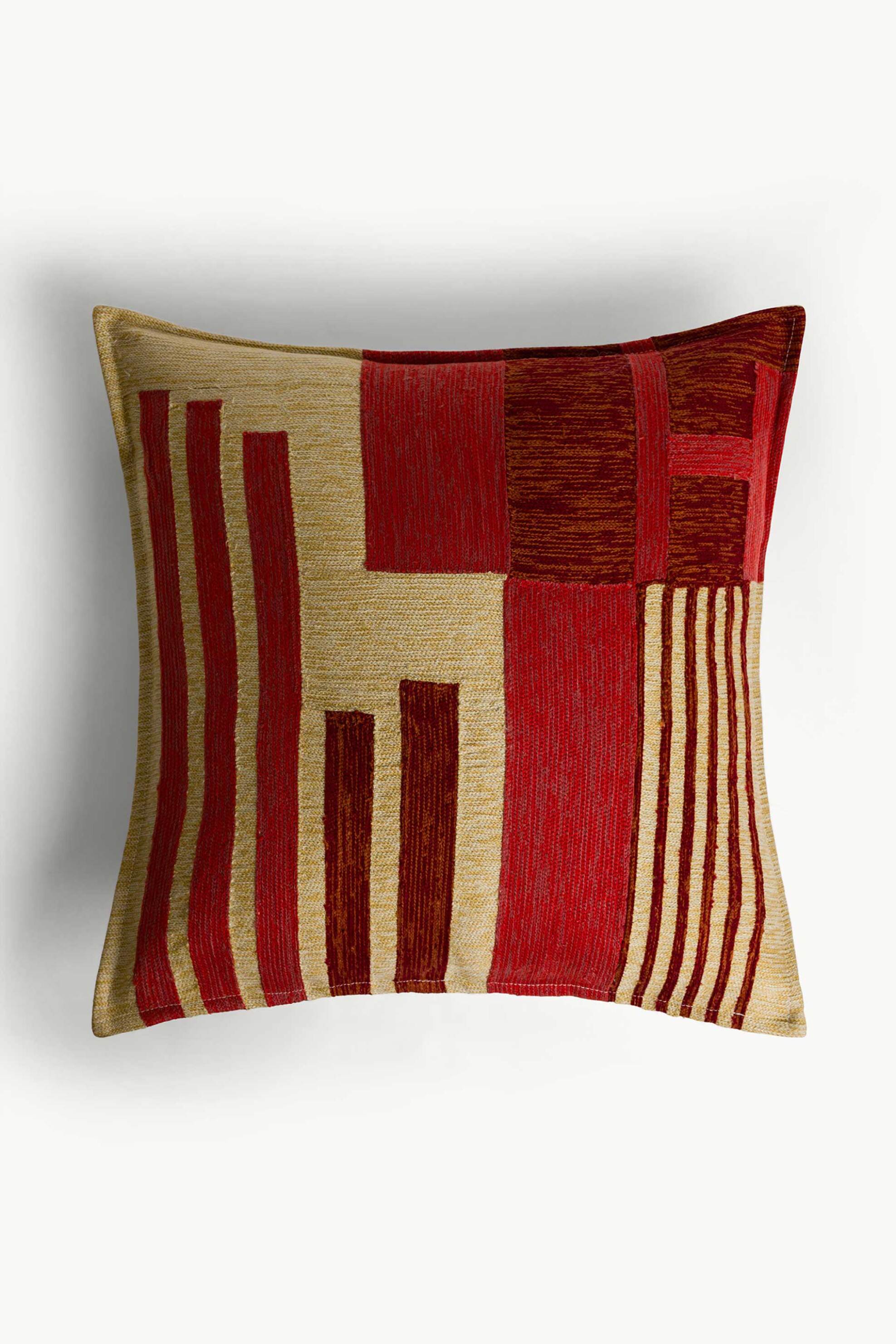 Coincasa διακοσμητικό μαξιλάρι με γεωμετρικό σχέδιο 45 x 45 cm - 007494265 Κόκκινο