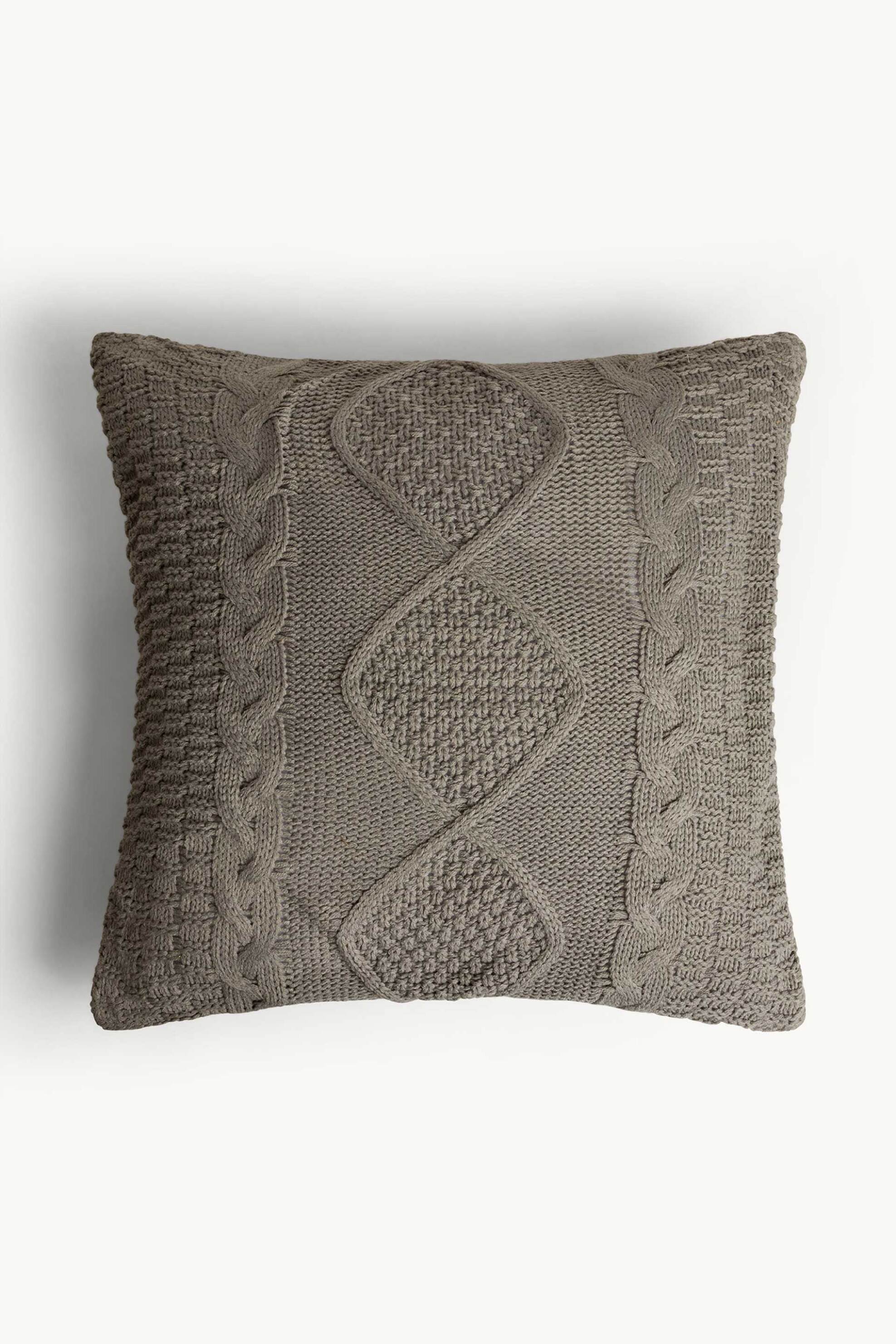 Coincasa διακοσμητικό μαξιλάρι με πλεκτό σχέδιο 45 x 45 cm - 006802591 Γκρι