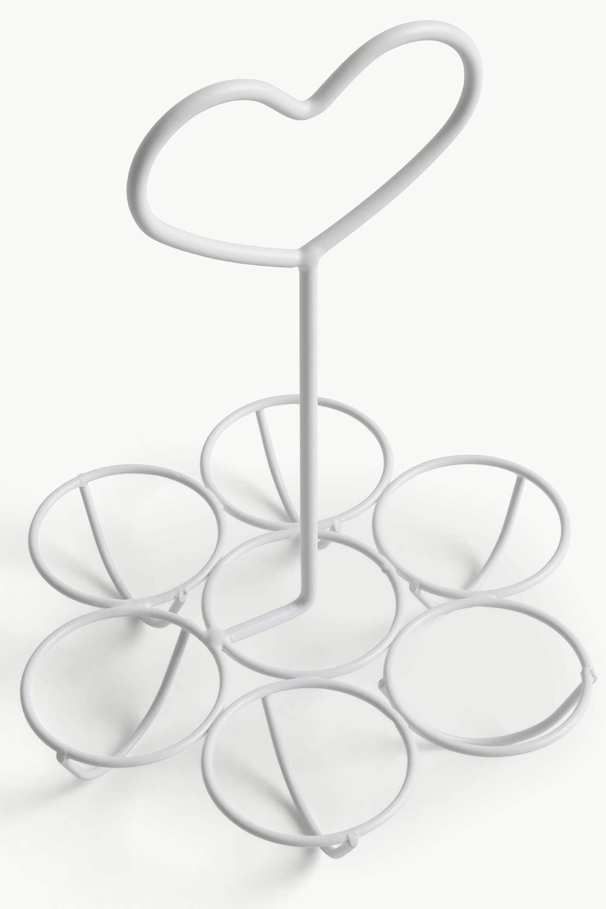 Coincasa σιδερένια θήκη αυγών από σμάλτο σε σχήμα καρδιάς 21,5 x 16 cm - 007468386 Λευκό φωτογραφία