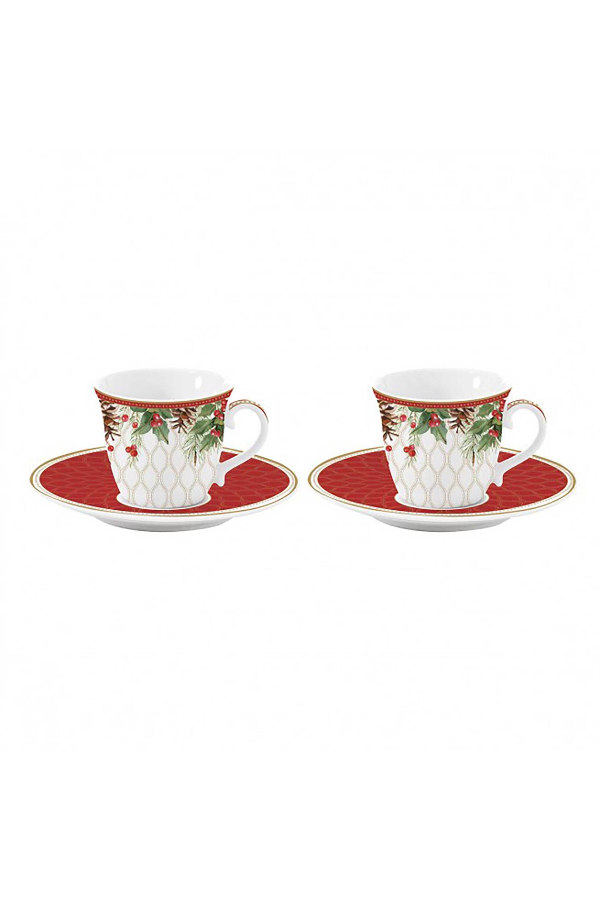 CASA DI MARVA Marva χριστουγεννιάτικο σετ φλυτζάνια καφέ από πορσελάνη (2 τεμάχια) 80 ml - 8001544155104