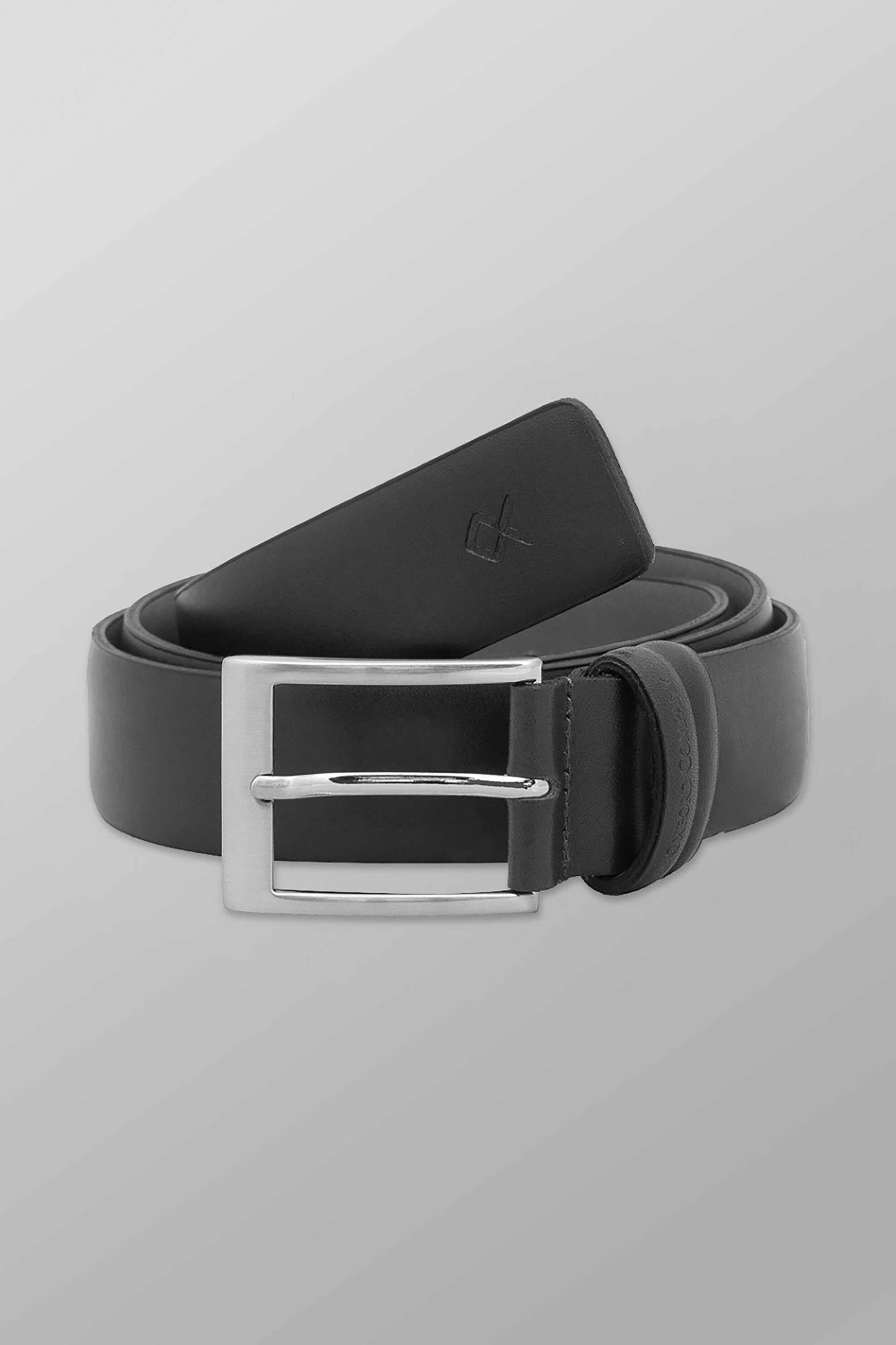 Oxford Company ανδρική δερμάτινη ζώνη με μεταλλική αγκράφα - BELT-369.01 Μαύρο