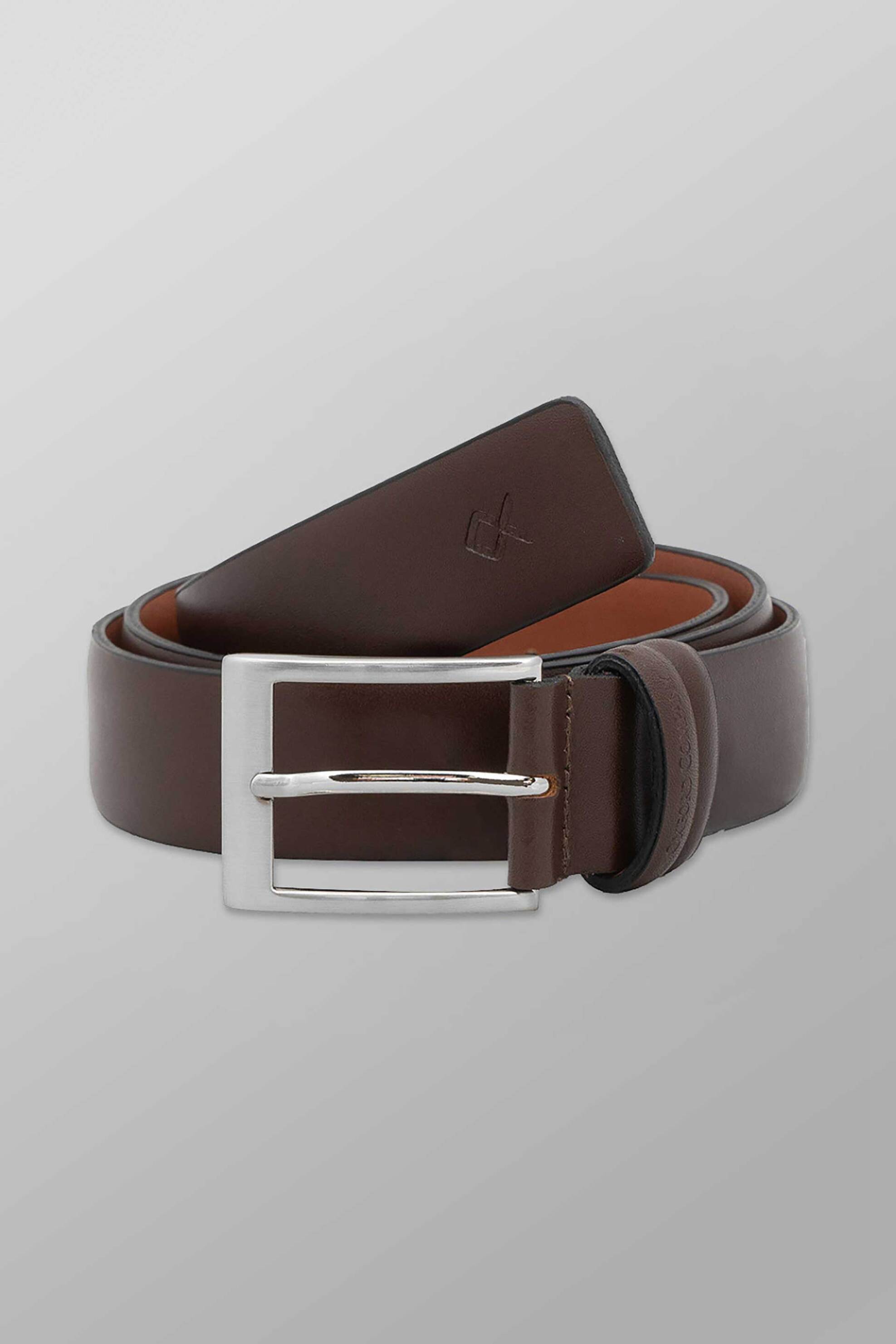 Oxford Company ανδρική δερμάτινη ζώνη με μεταλλική αγκράφα - BELT-369.02 Καφέ