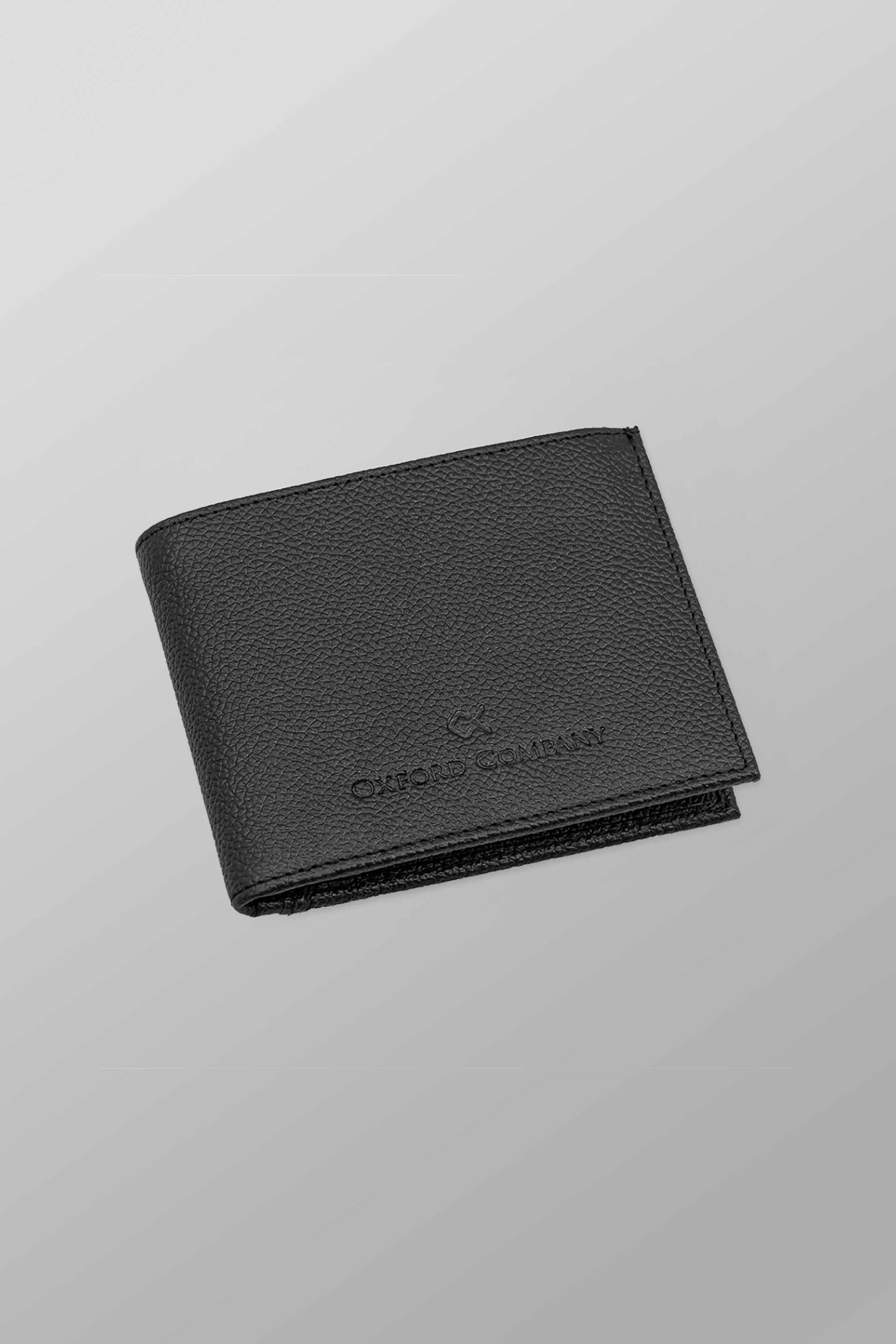 Oxford Company ανδρικό δερμάτινο πορτοφόλι με αναγλυφο λογότυπο - M-190.01 Μαύρο
