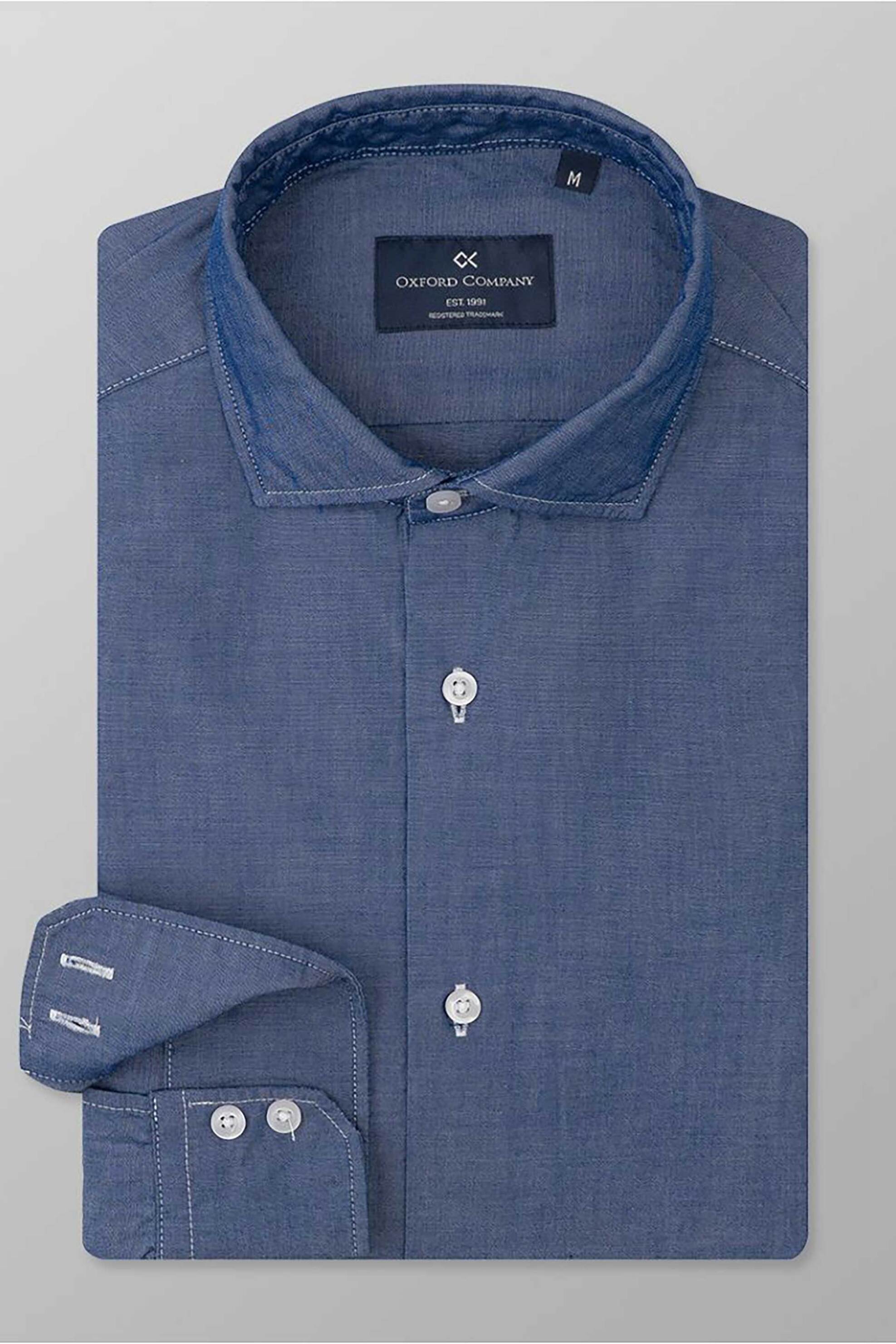 Oxford Company ανδρικό πουκάμισο romeo Slim Fit "Sport" - J111-RY21.01 Denim Blue Σκούρο