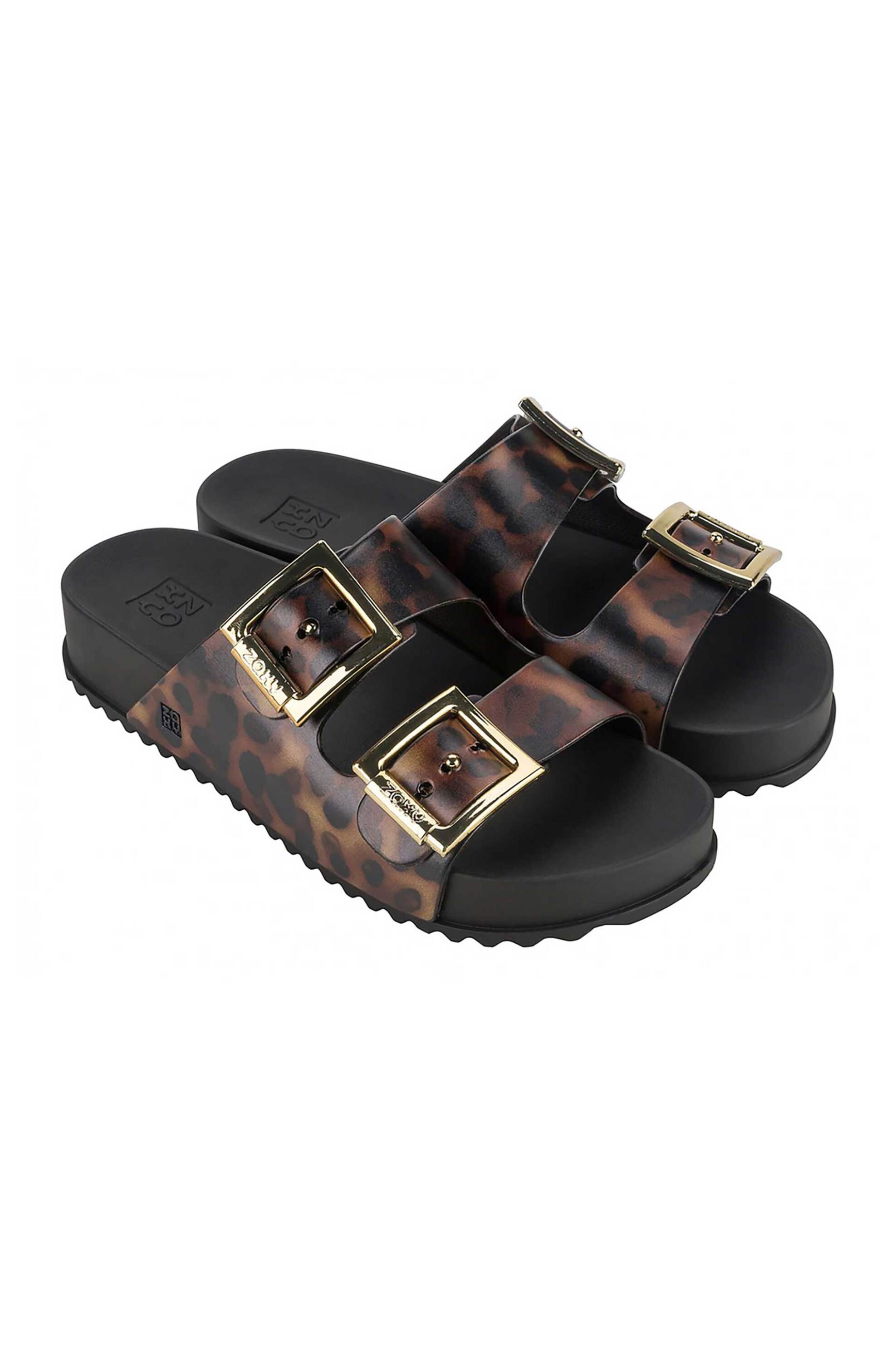 Zaxy γυναικεία σανδάλια με ταρταρούγα pattern - 1-780-26201-29-1 Καφέ Σκούρο