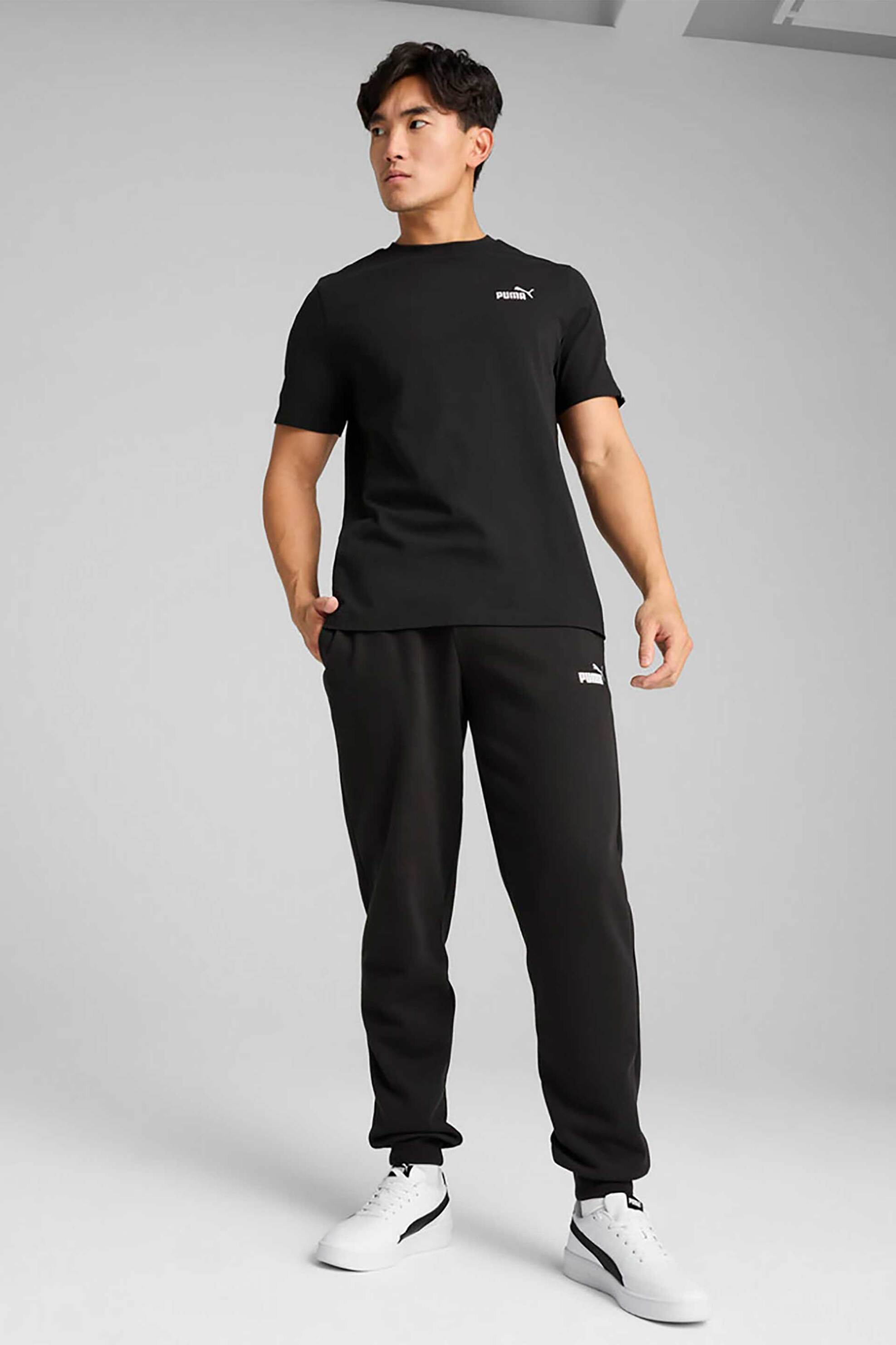 Puma ανδρικό T-shirt με λογότυπο Regular Fit "Essentials Tape" - 684674 Μαύρο