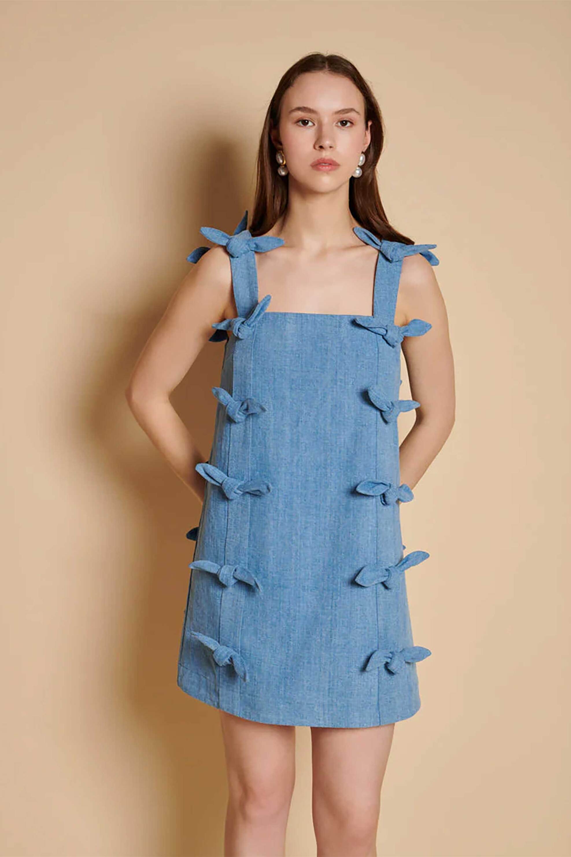 SISTER JANE Sister Jane γυναικείο αμάνικο mini φόρεμα "Larsson " - DR2490DEN Denim Blue