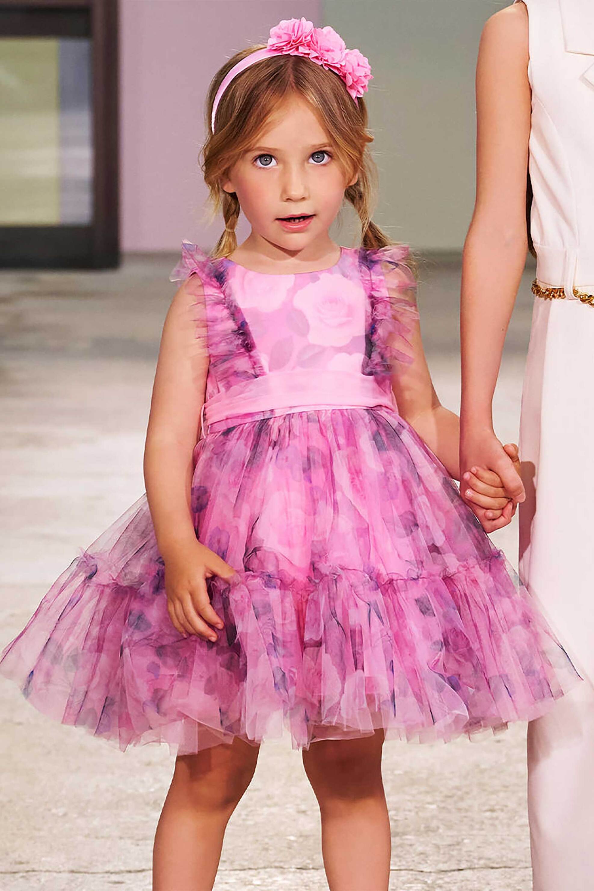 iDO παιδικό φόρεμα με floral print - 4.G333/00 Φούξια