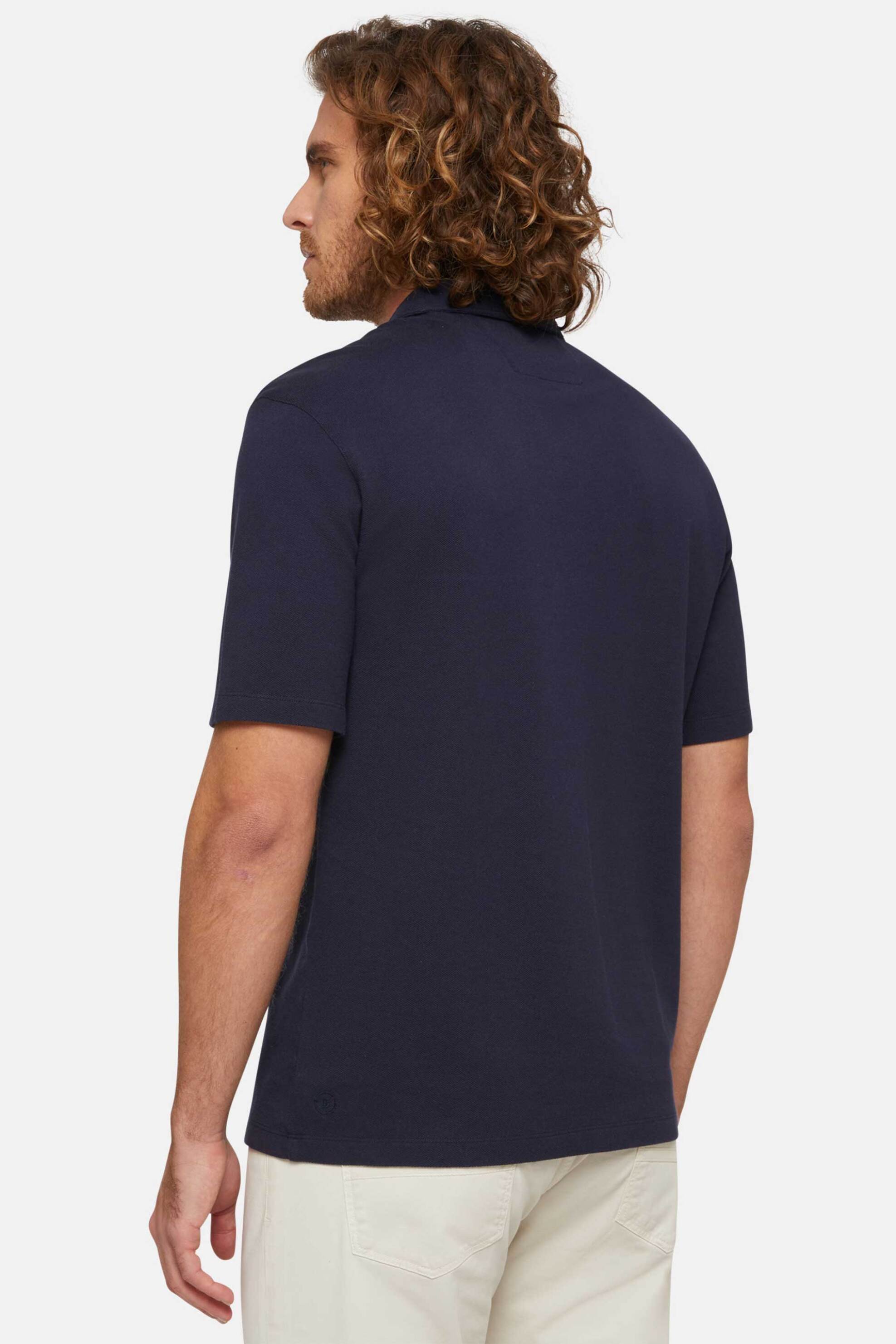 Boggi Milano Ανδρική Πόλο Μπλούζα Κοντομάνικη Πικέ Relaxed Fit B939 - Bo24P003406 Μπλε Σκούρο