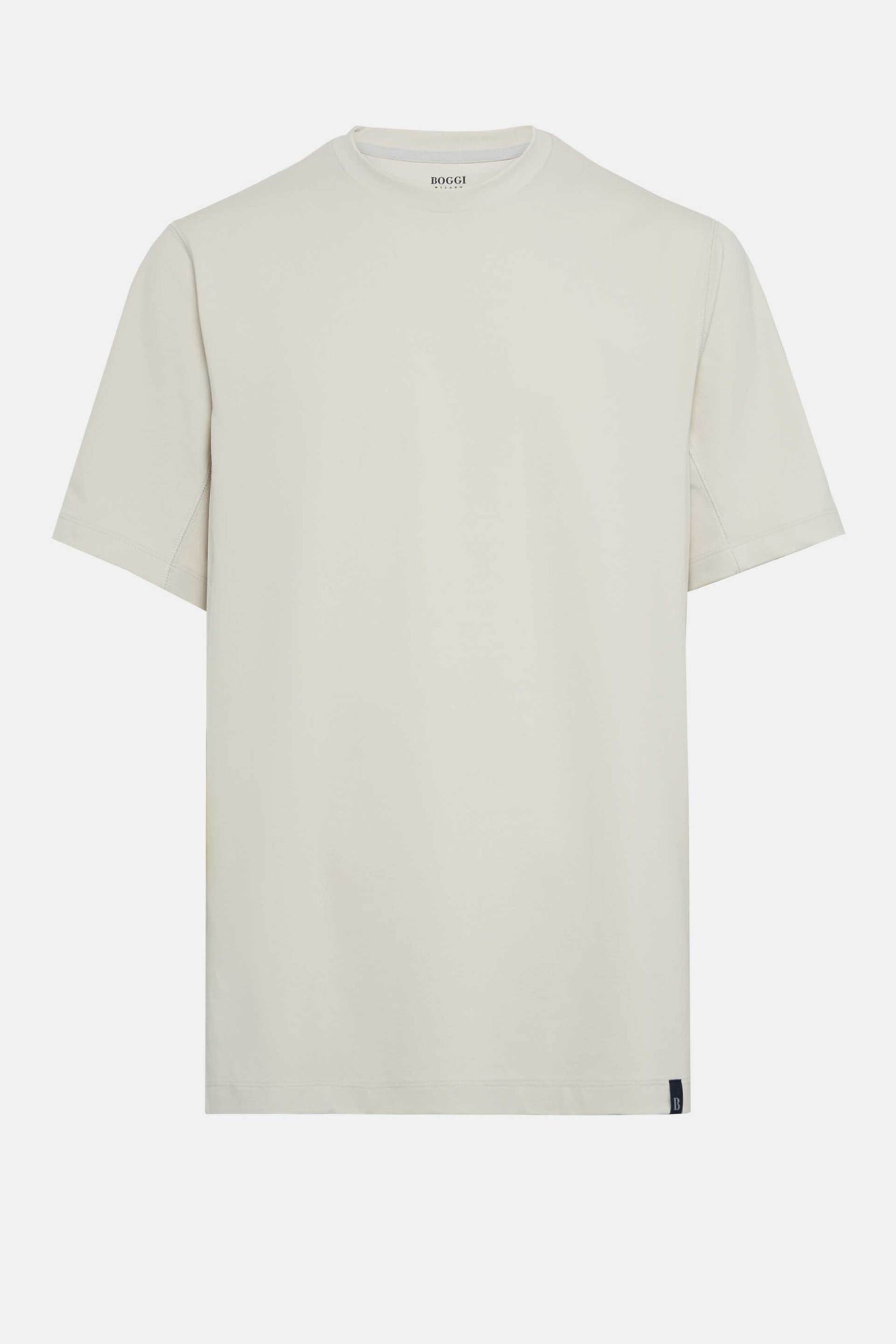 Boggi Milano Ανδρικό T-Shirt Μονόχρωμο Πικέ Regular Fit B Tech - Bo24P009504 Μπεζ