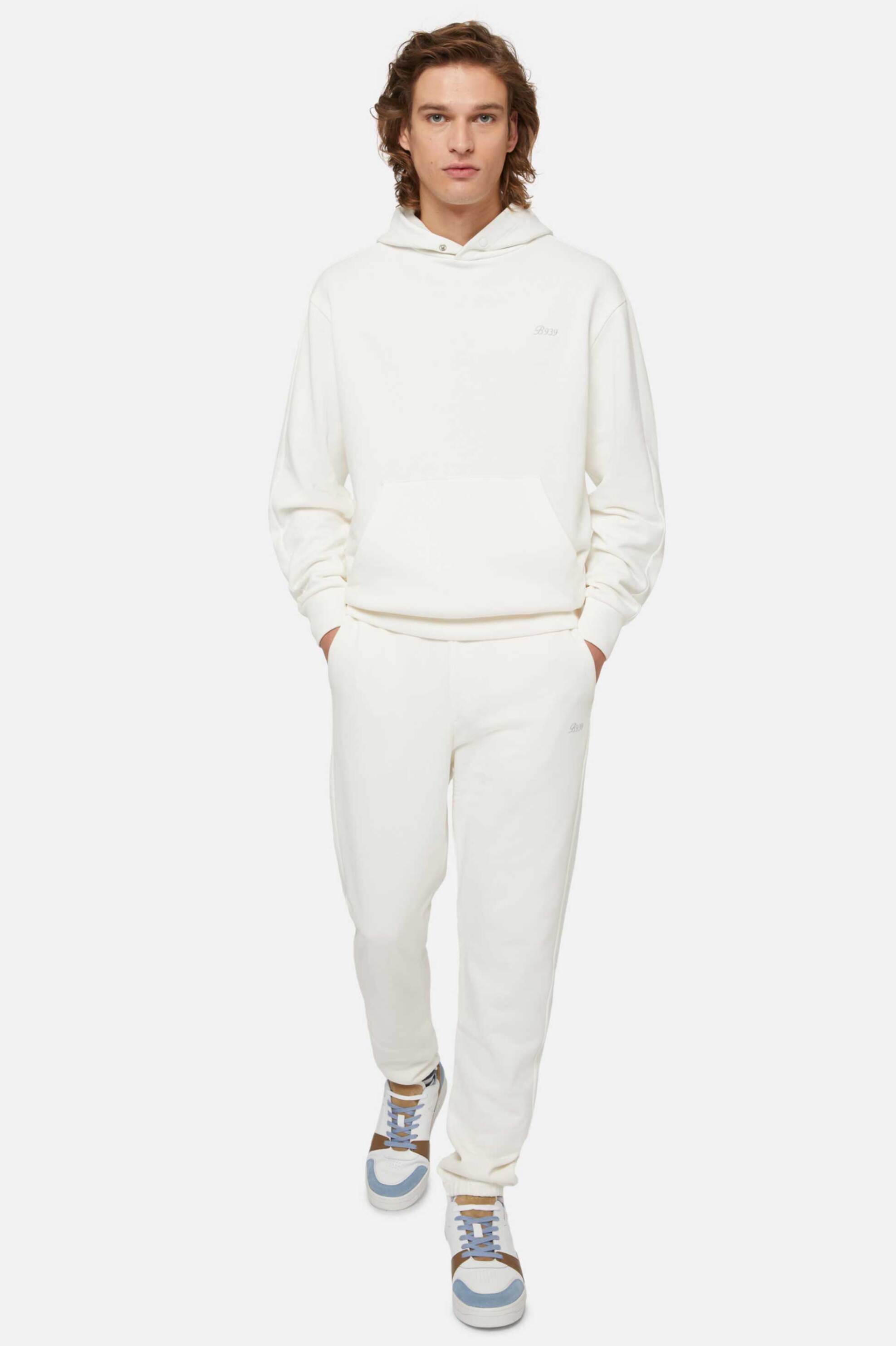 BOGGI MILANO Boggi Milano ανδρικό παντελόνι φόρμας μονόχρωμο Relaxed Fit "B939" - BO24P015903 Λευκό