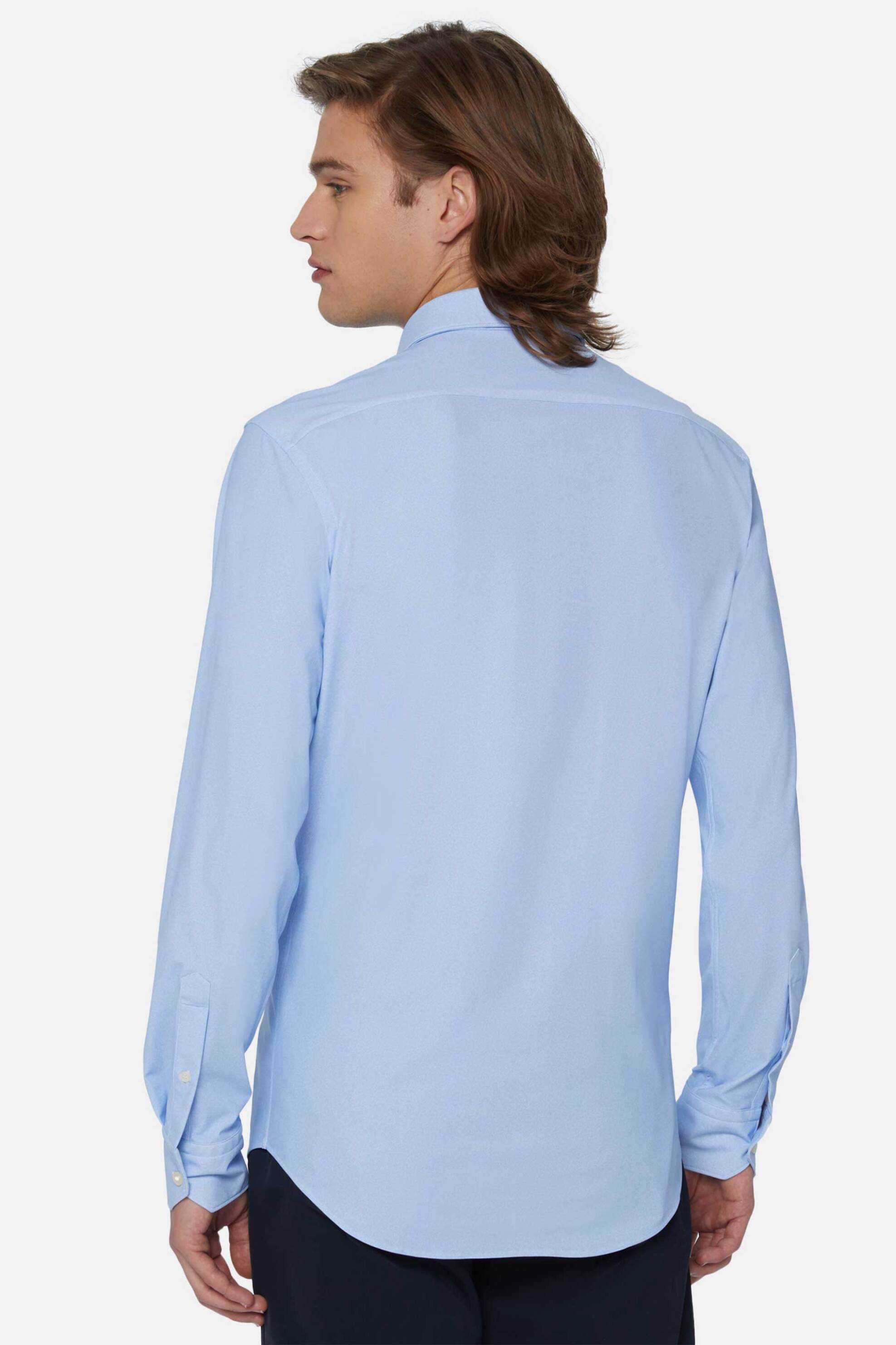 Boggi Milano Ανδρικό Πουκάμισο Μονόχρωμο Slim Fit B Tech - Bo24P043102 Μπλε Ανοιχτό