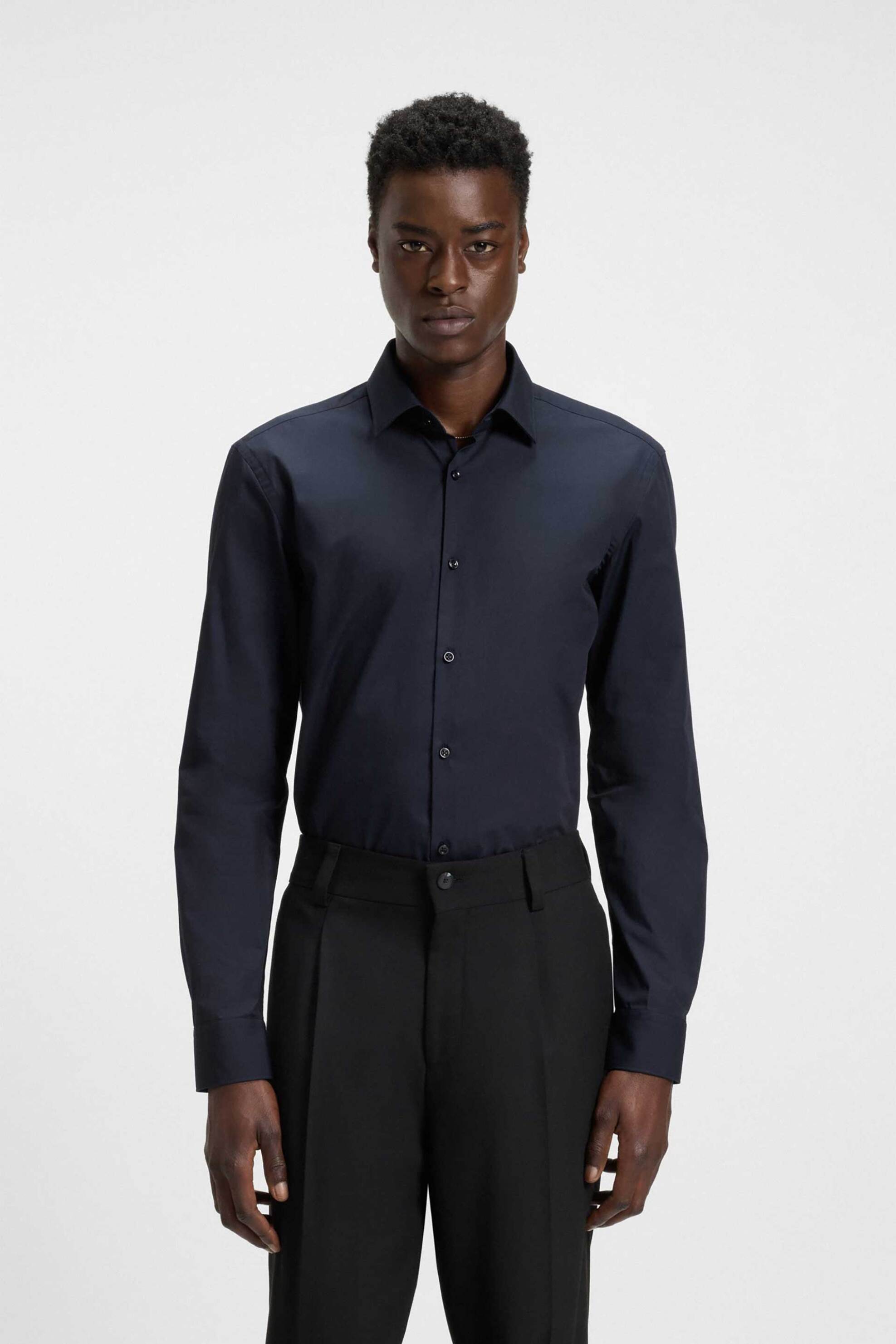 Hugo Boss ανδρικό πουκάμισο μονόχρωμο "C-Jenno" - 50289499 Σκούρο Μπλε