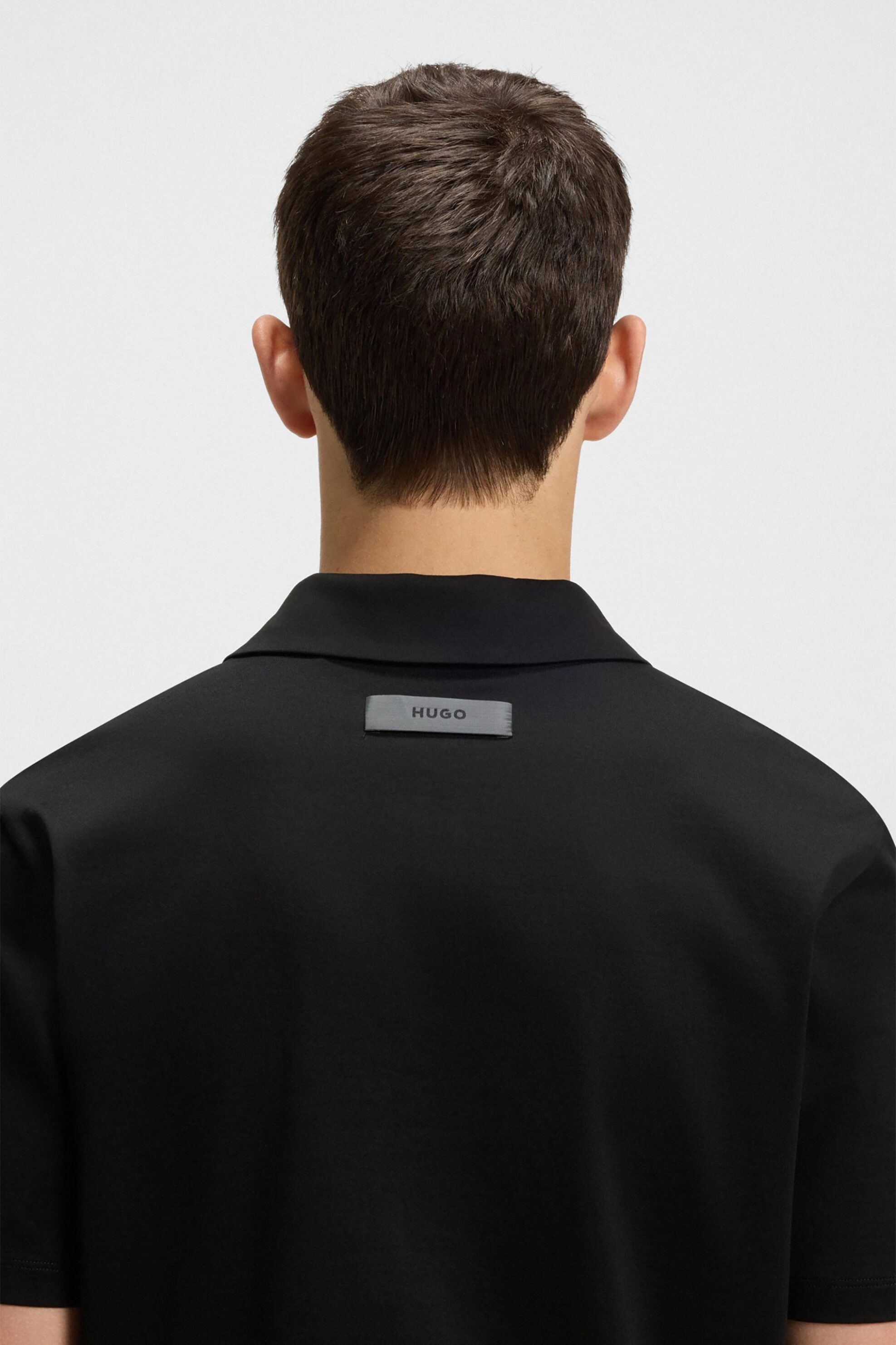 Hugo Boss Ανδρική Μπλούζα Πόλο Μονόχρωμη Slim Fit Dimers - 50542961 Μαύρο