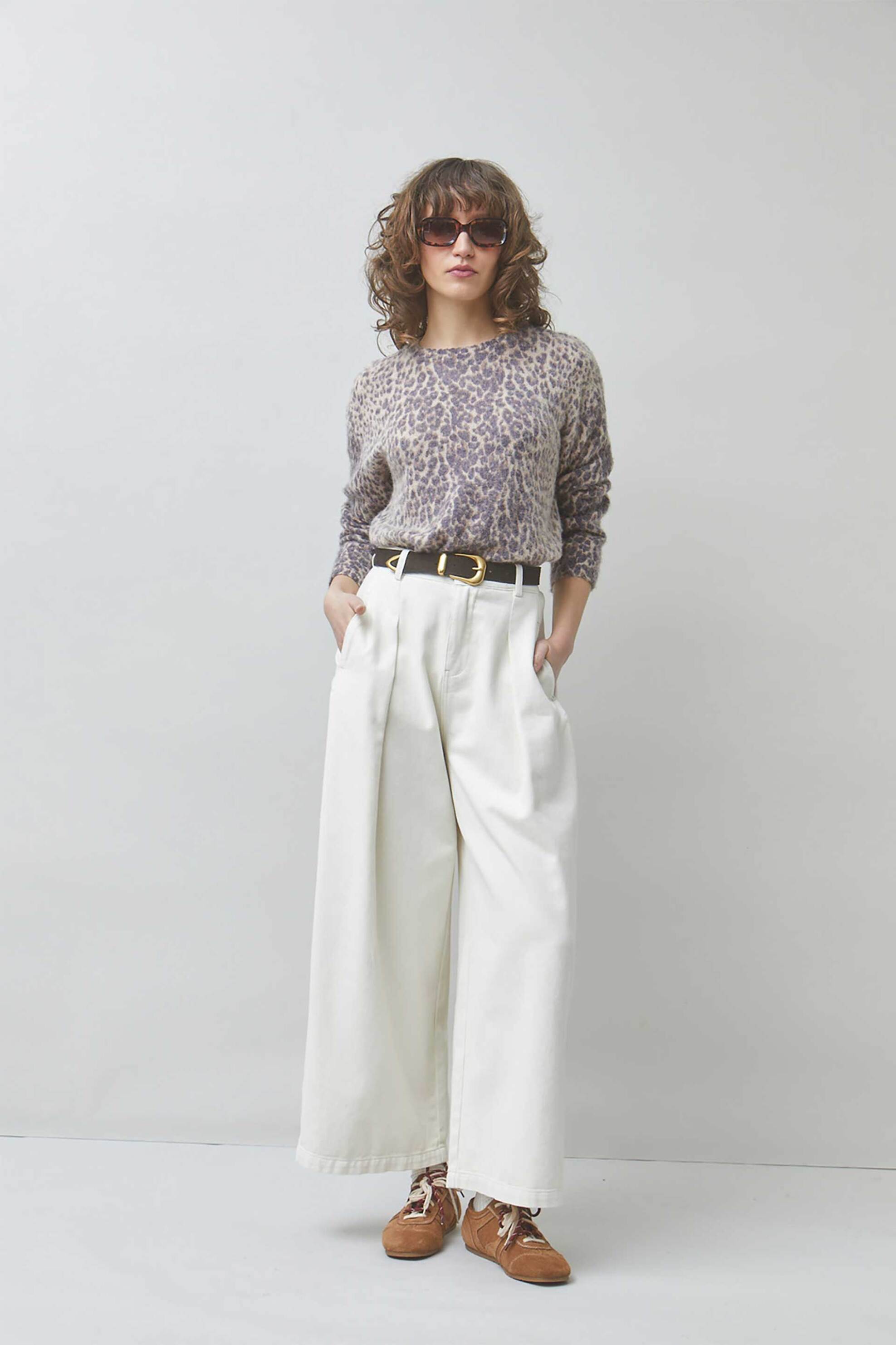 Suncoo Paris γυναικείο πουλόβερ με animal print σχέδιο 