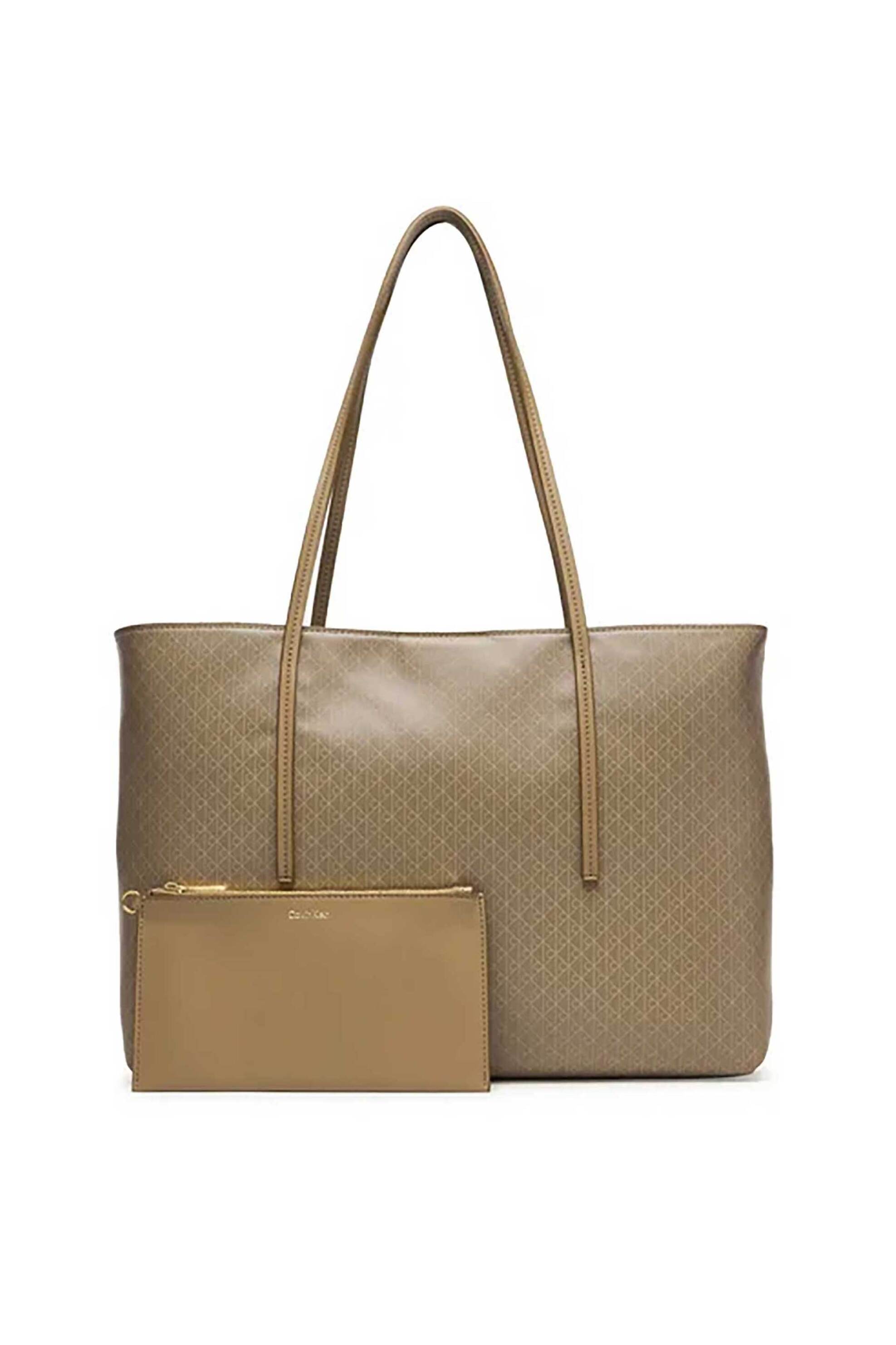 Calvin Klein Jeans γυναικεία τσάντα tote με all-over logo print - LV04F3266G Μπεζ