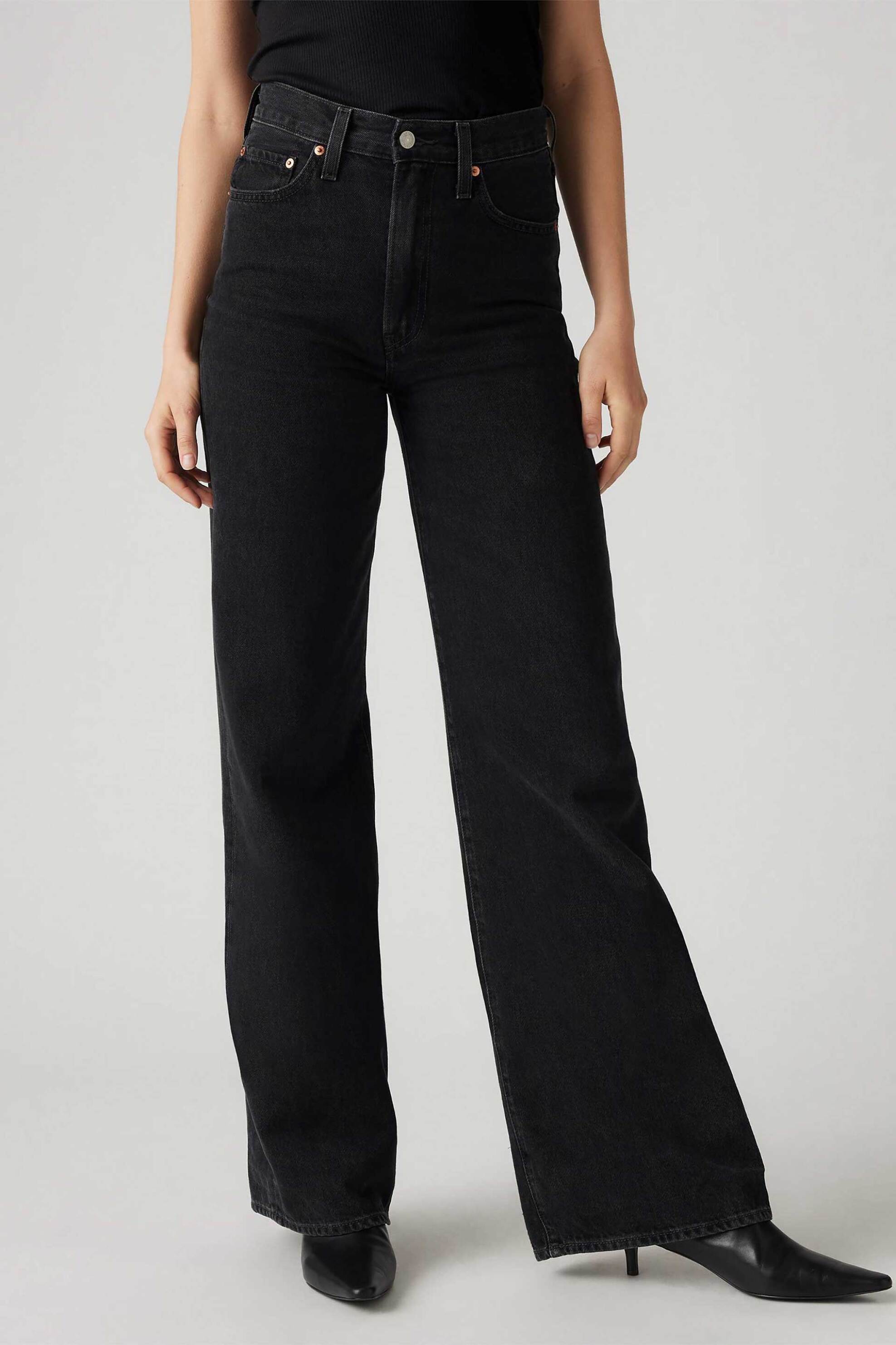 Levi's® γυναικείο τζιν παντελόνι ψηλόμεσο πεντάτσεπο Wide Leg "Ribcage" - A60810001-** Μαύρο φωτογραφία