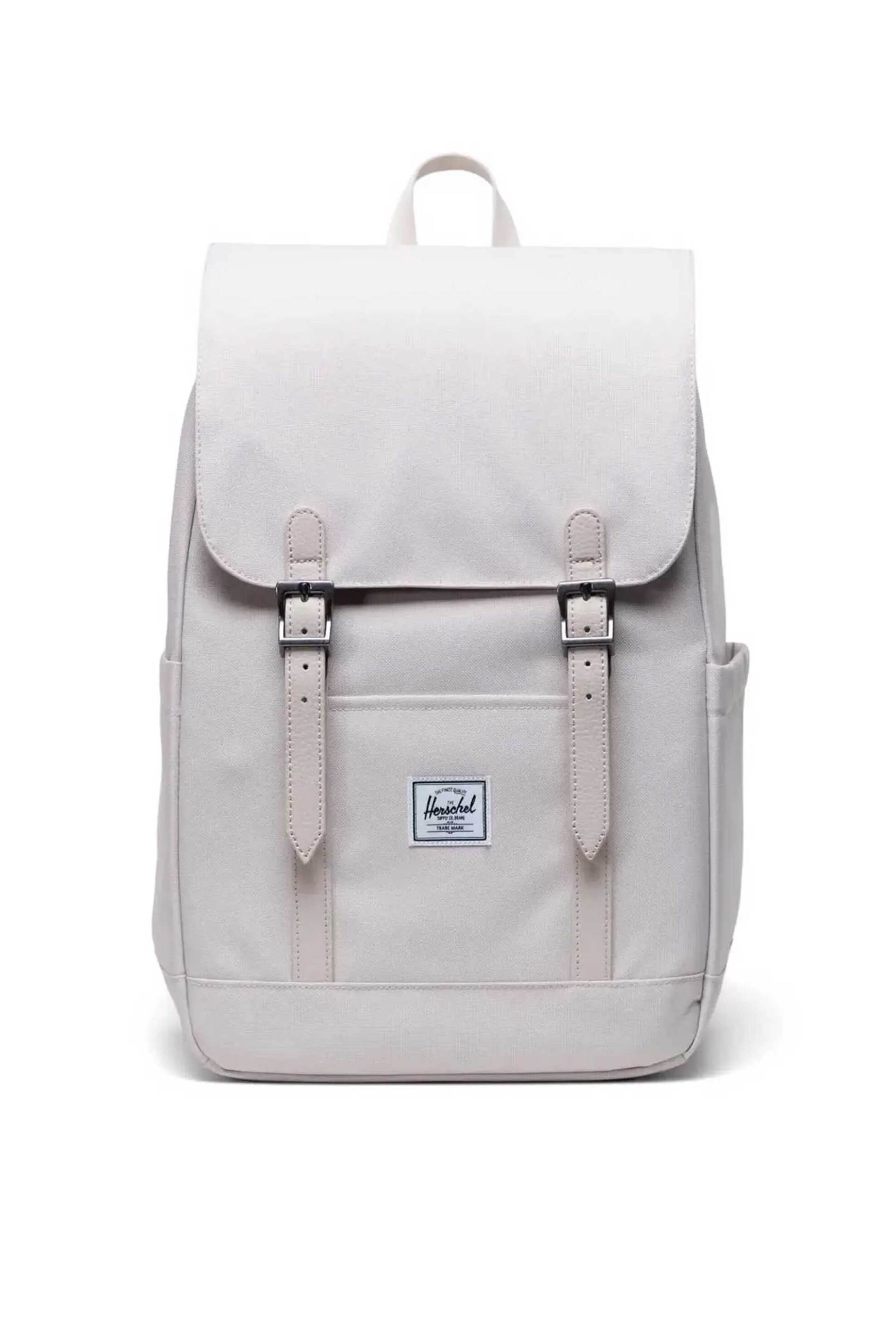 HERSCHEL Herschel unisex backpack μονόχρωμο με contrast logo patch "Retreat™ Small" 17 L - 66UBCL01303 Κρέμ