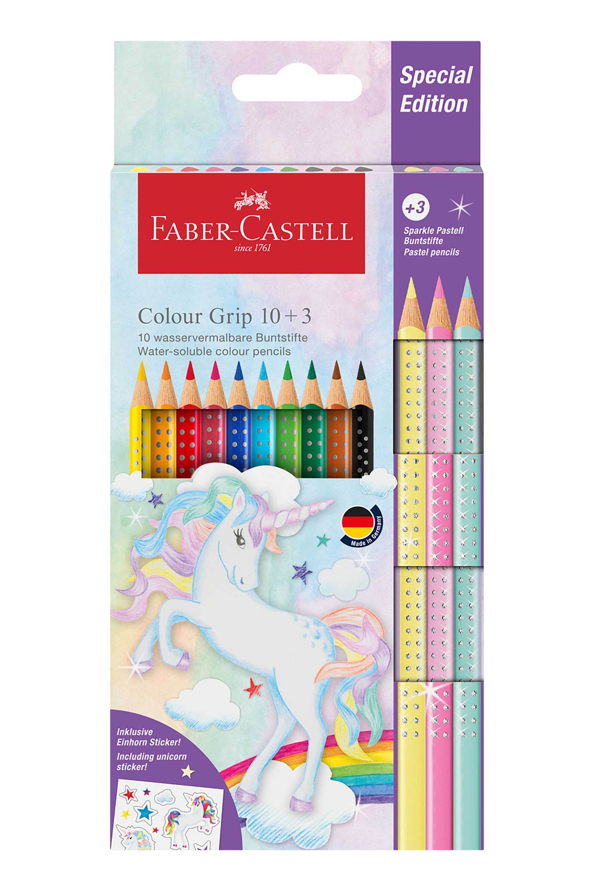 Faber-Castell ξυλομπογιές "Unicorn Colour Grip" 10+3 χρωμάτων - 077201542