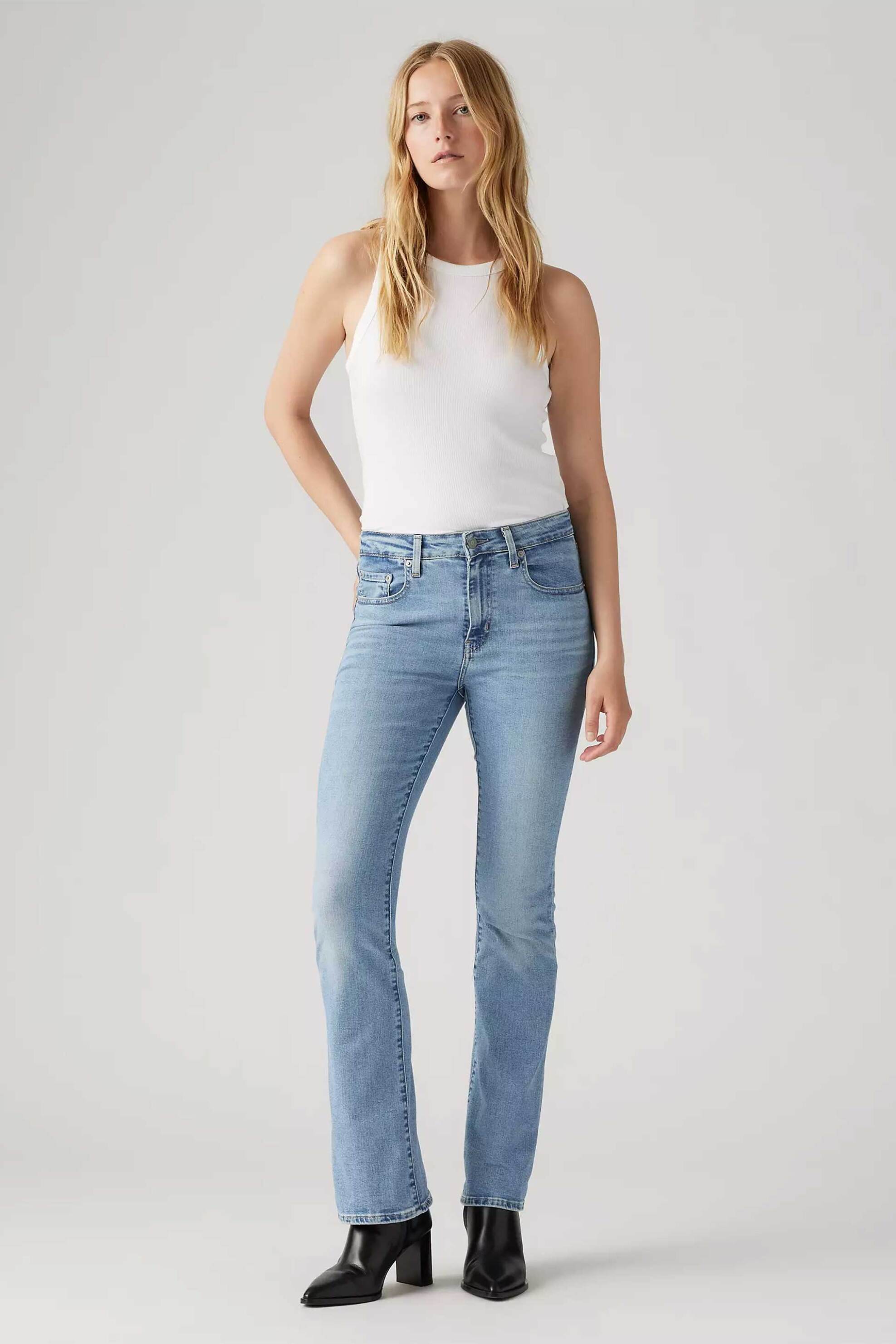 LEVI'S Levi's® γυναικείο τζιν παντελόνι ψηλόμεσο πεντάτσεπο Bootcut Fit "725™" - 187590116 Denim Blue Ανοιχτό