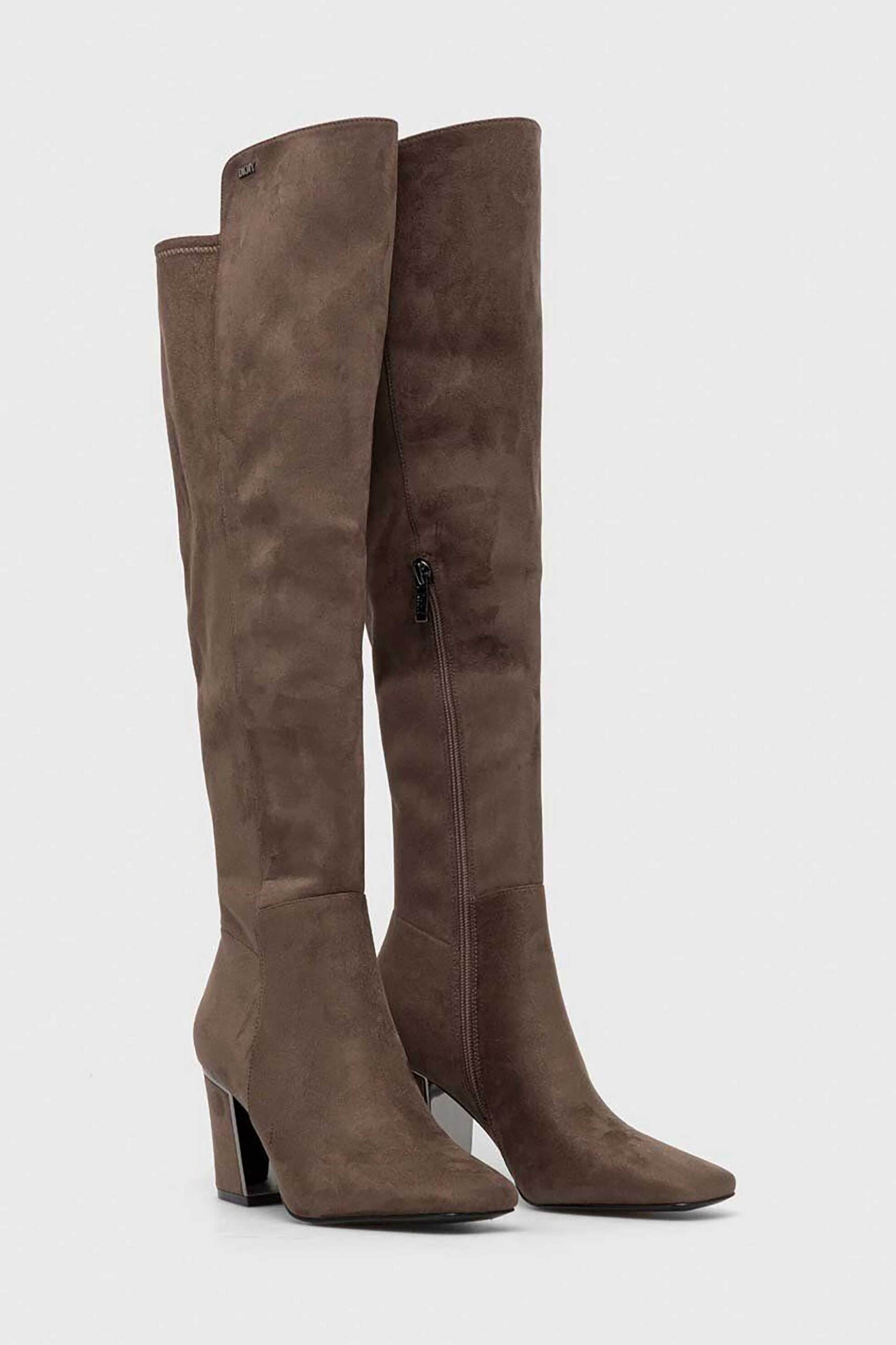 DKNY DKNY γυναικείες μπότες suede μέχρι το γόνατο "Cilli" - K3302197 Καφέ - 3