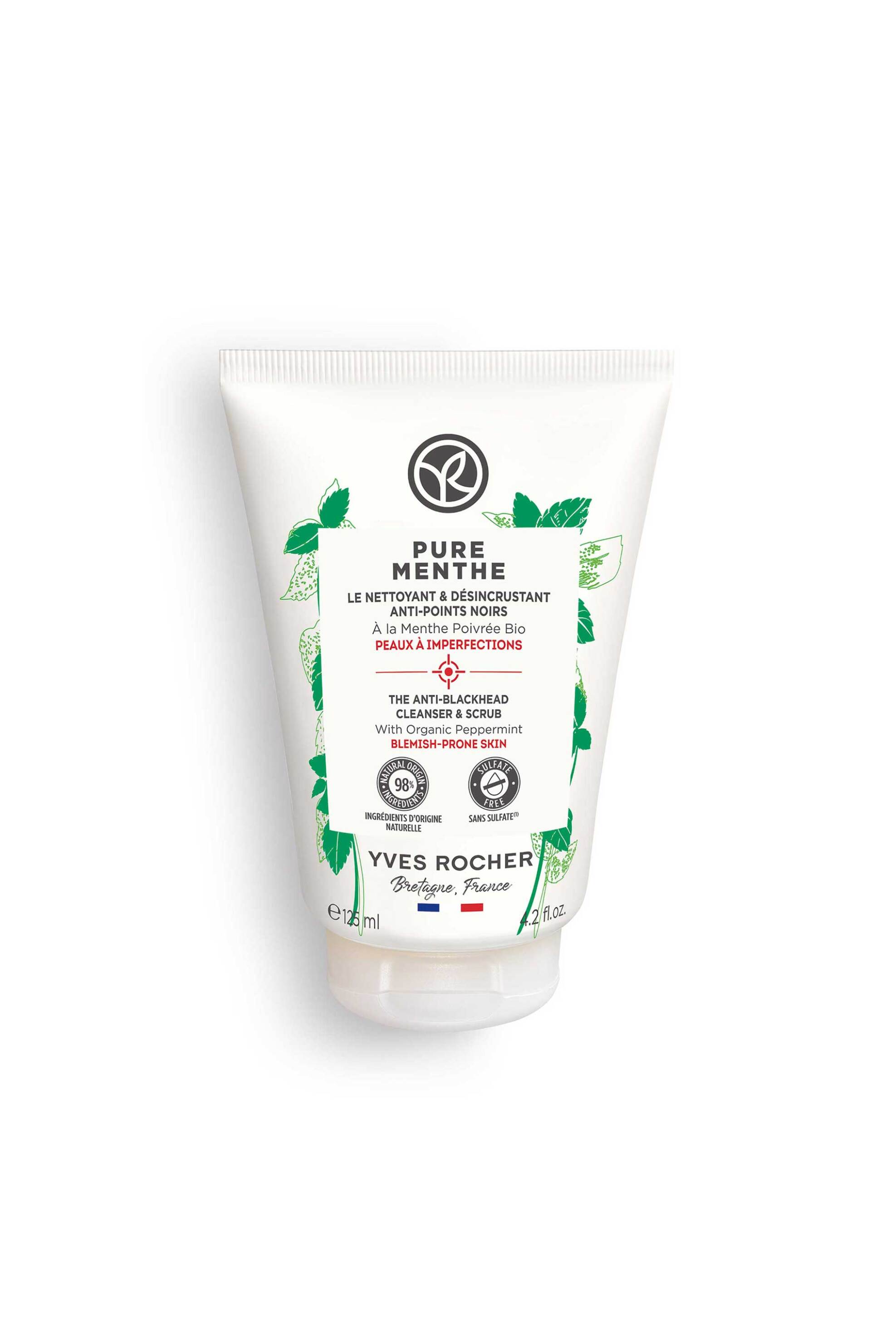 YVES ROCHER Yves Rocher The 3 in 1 Cleanser, Scrub & Blackheads - Pure Menthe 125 ml - 44983