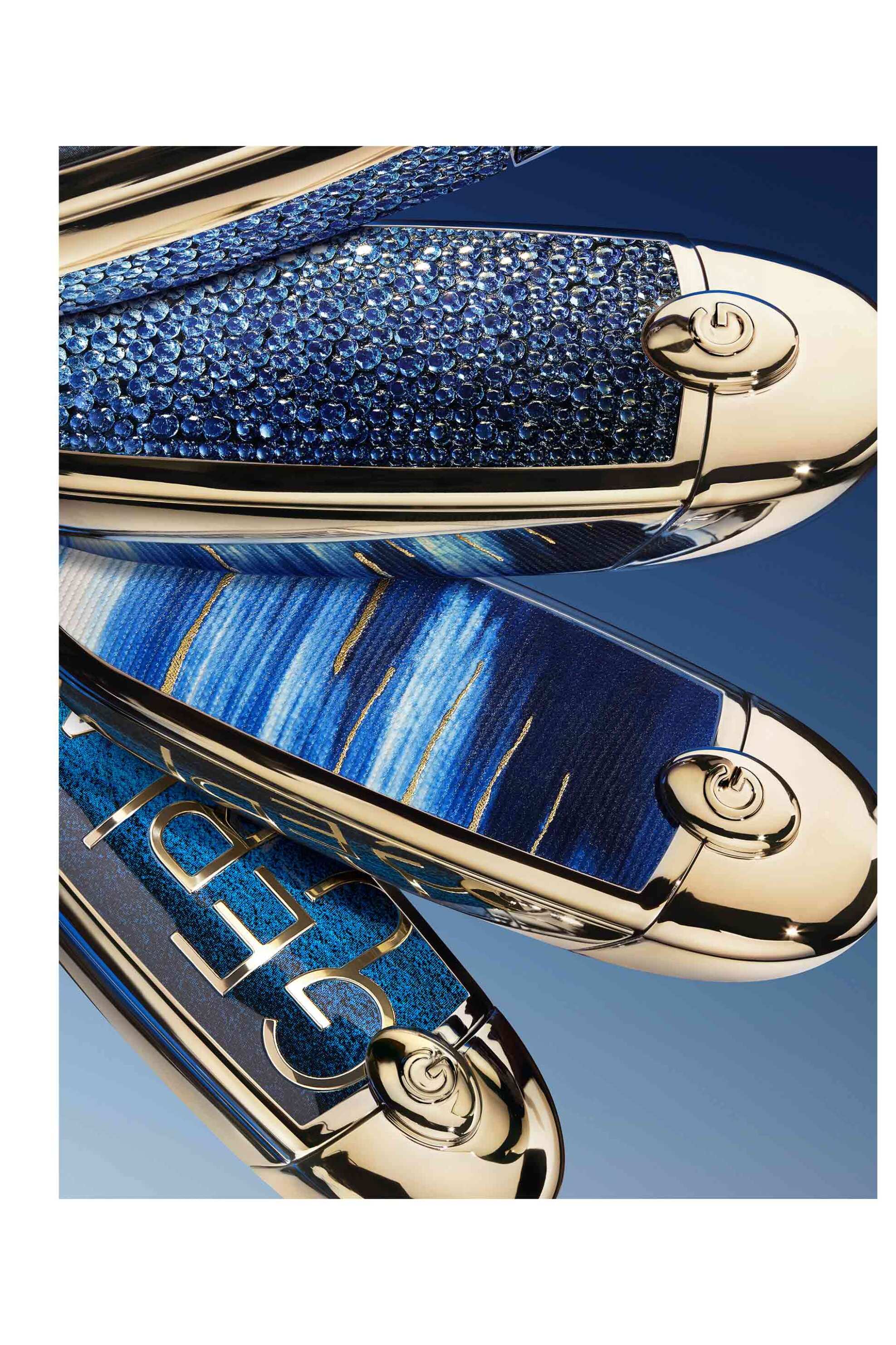 Guerlain Rouge G L’heure Bleue The Double Mirror Jewel Case - Limited Edition Customisable Ultra-Care Lipstick G062550 Bleu Rêverie