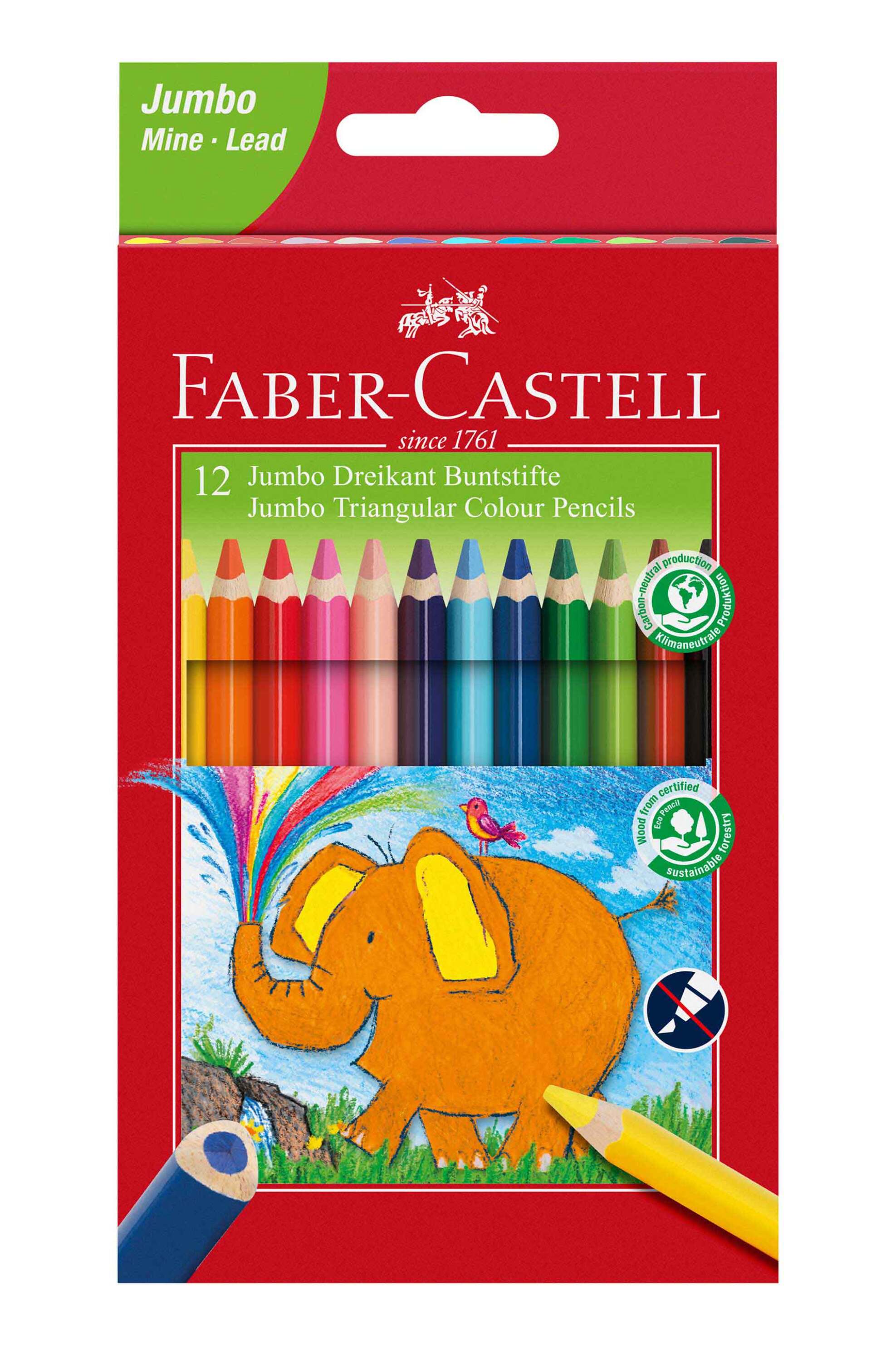 Faber-Castell ξυλομπογιές jumbo σετ 12 χρώματα - 077116501/