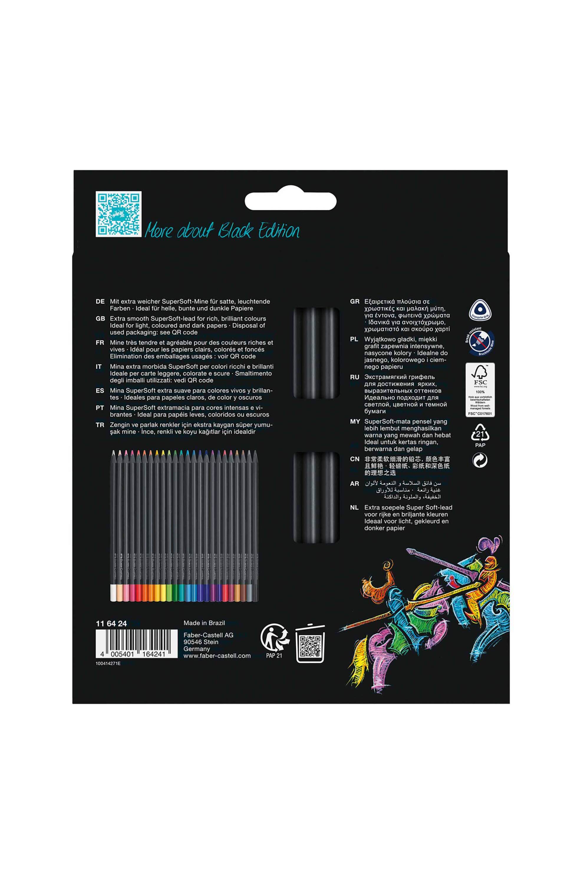 Faber-Castell ξυλομπογιές Black Edition σετ 24 χρώματα - 077116424 φωτογραφία