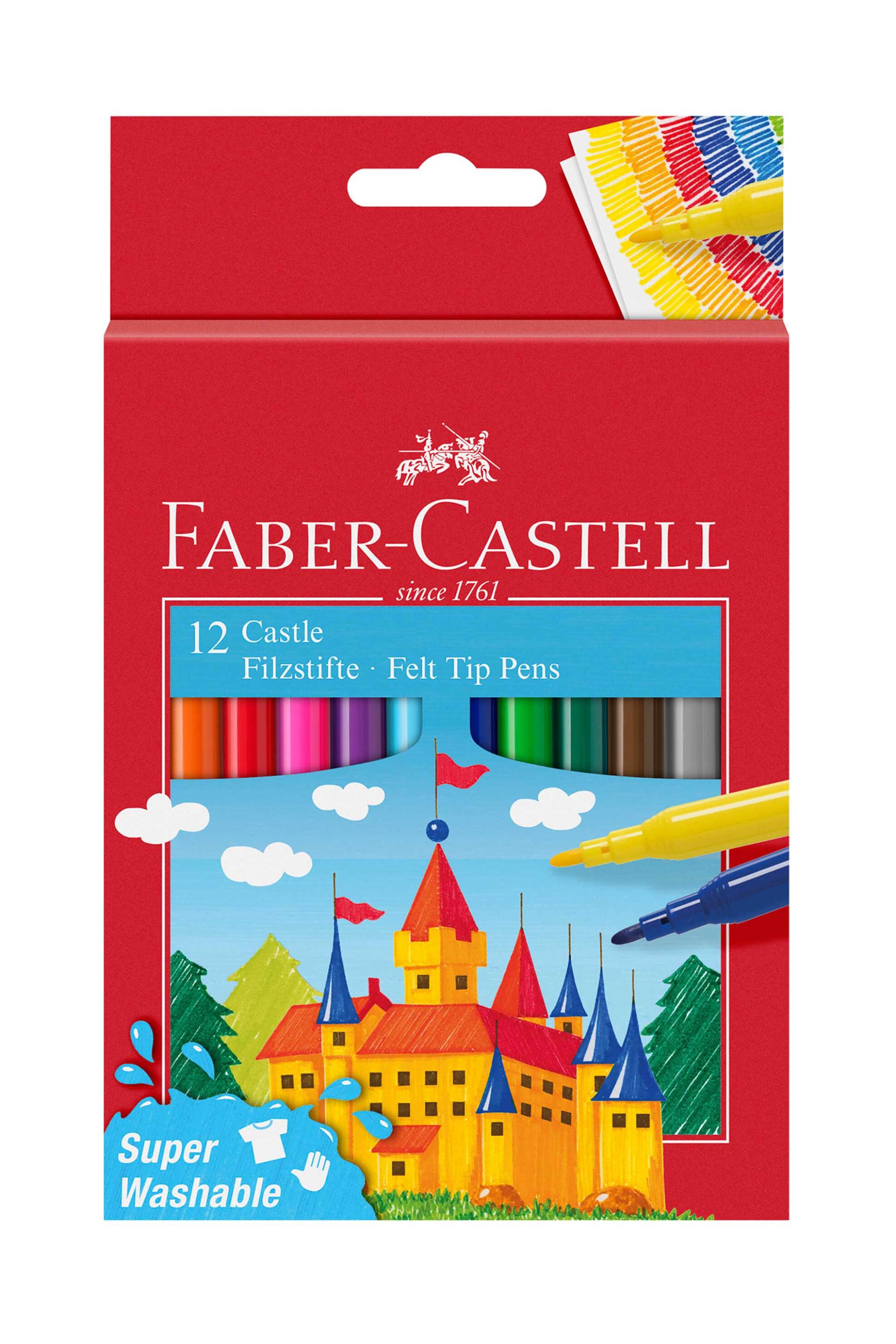 Faber-Castell μαρκαδόροι Super Washable σετ 12 χρώματα - 077554201