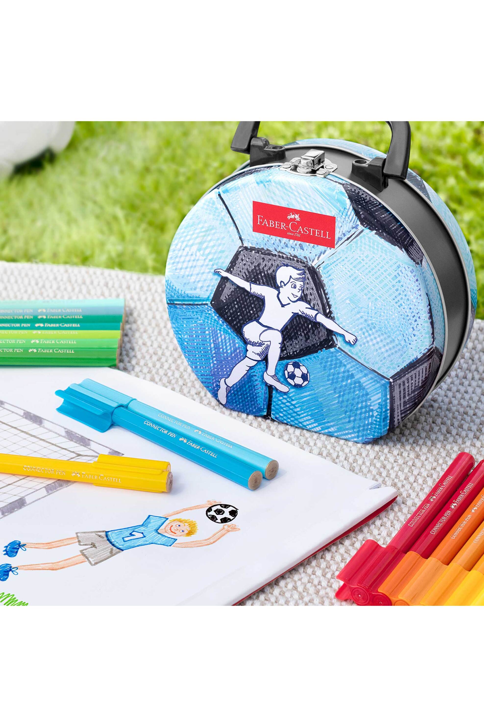 Faber-Castell μαρκαδόροι connector σετ 33 χρώματα – Σχέδιο Ποδόσφαιρο - 077155538 φωτογραφία