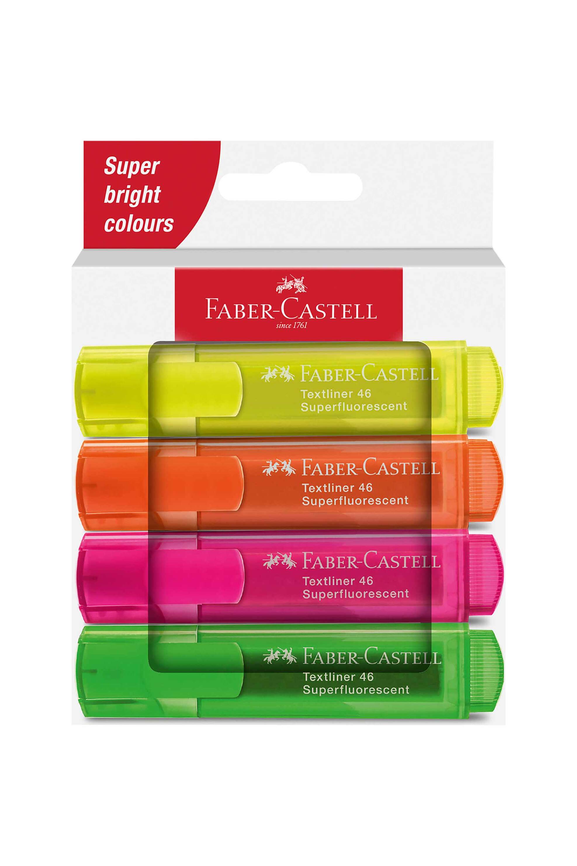FABER-CASTELL Faber-Castell μαρκαδόρος υπογράμμισης Textliner 46 Superfluorescent Σετ 4 χρώματα σε fluo αποχρώσεις - 077254644