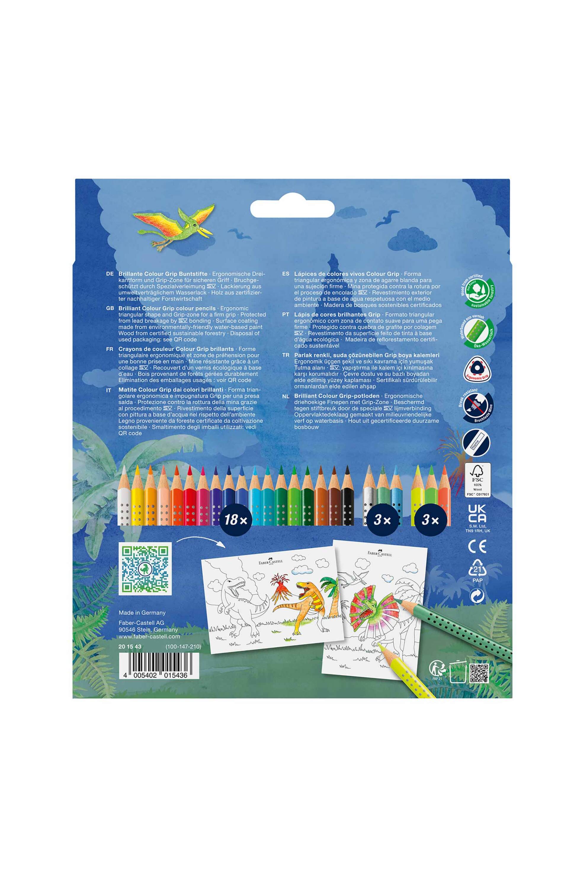 Faber-Castell ξυλομπογιές "Dinosaur Colour Grip" 18+6 χρωμάτων - 077201546 φωτογραφία