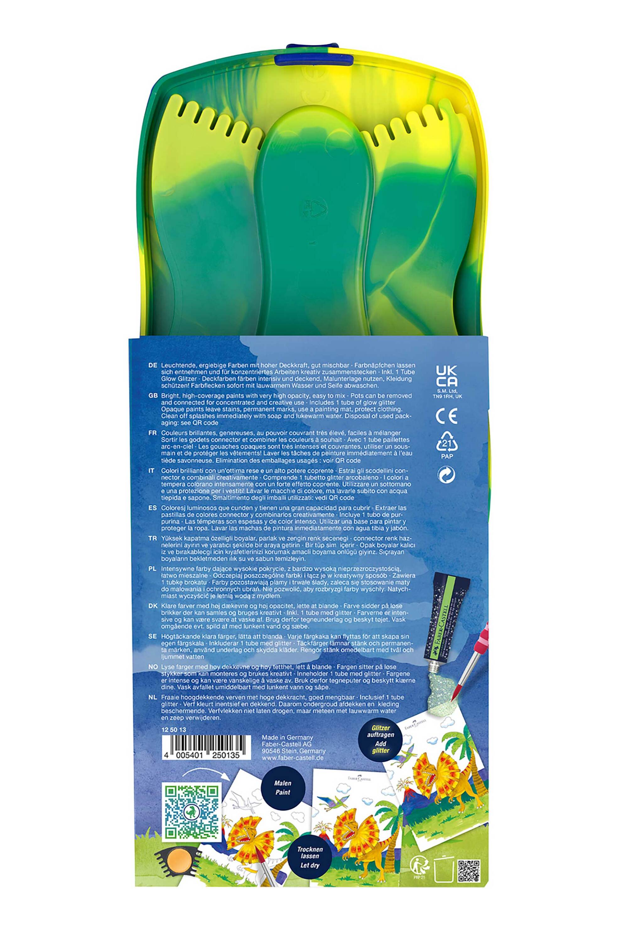 Faber-Castell νερομπογιές Connector Σετ 12 χρώματα σε κασετίνα - Σχέδιο Δεινόσαυρος - 077125013 φωτογραφία