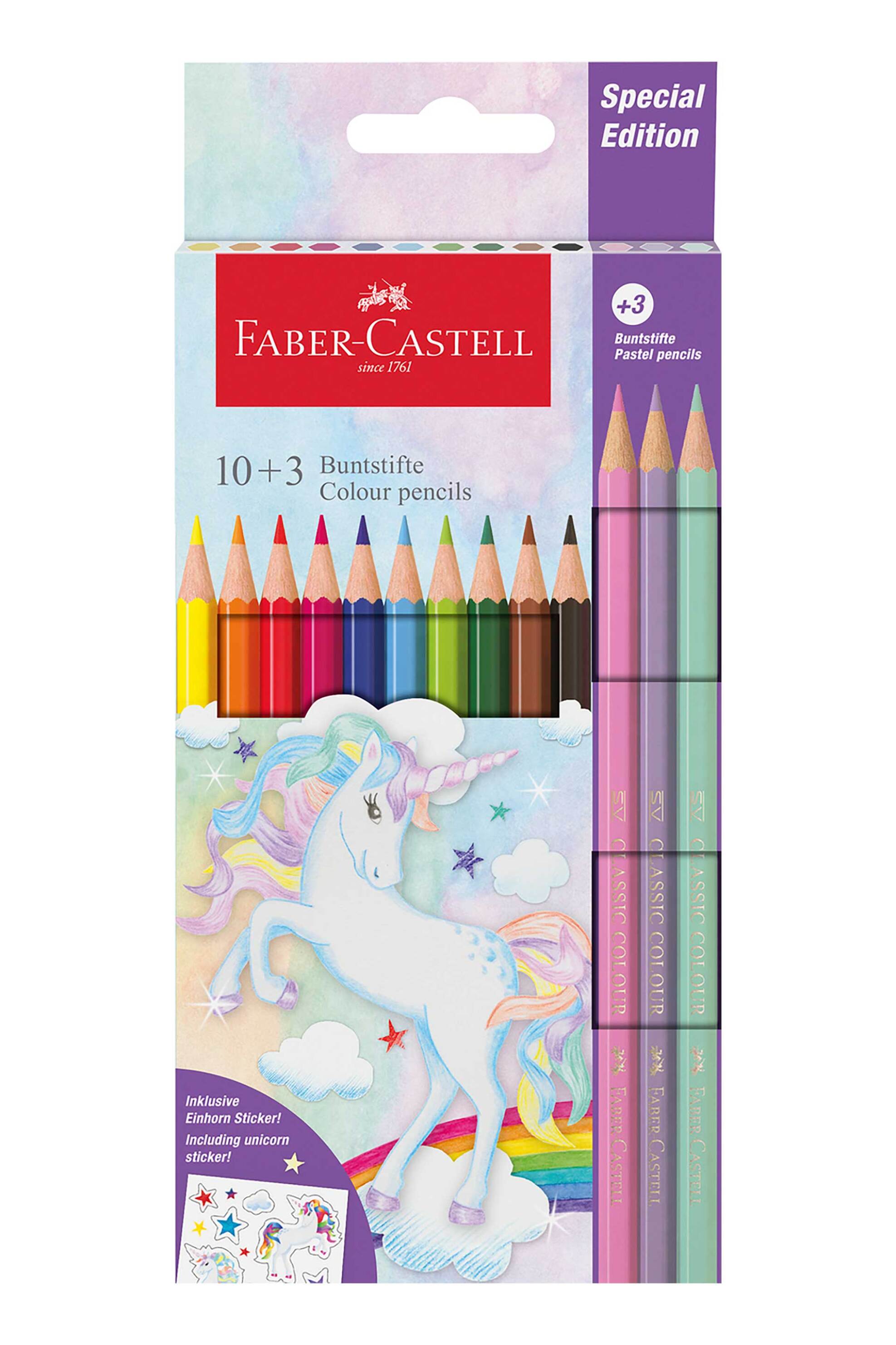 FABER-CASTELL Faber-Castell ξυλομπογιές "Unicorn" 10+3 χρωμάτων - 077111219