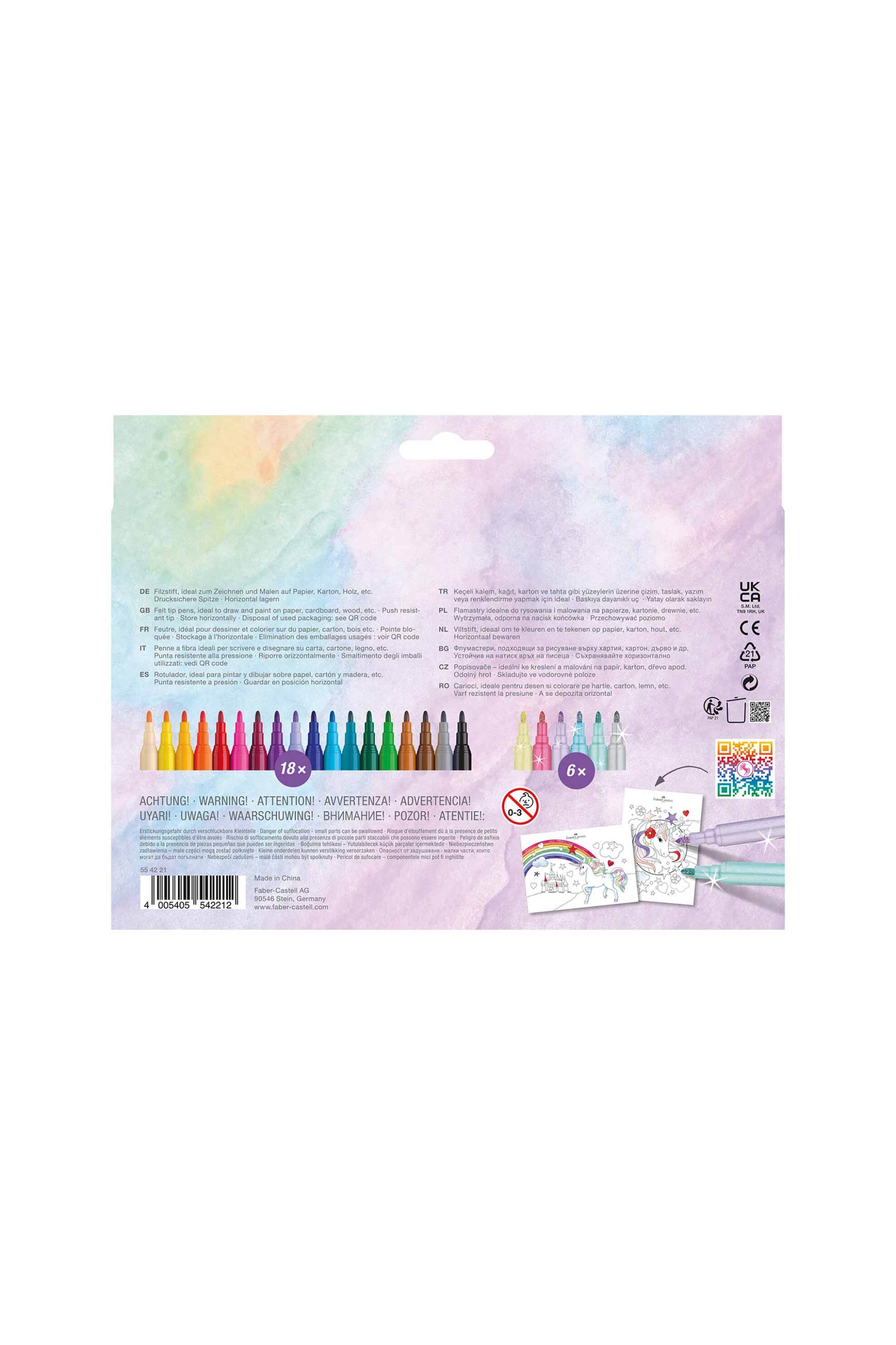 Faber-Castell μαρκαδόροι ζωγραφικής "Unicorn" 18+6 χρωμάτων - 077554221 φωτογραφία