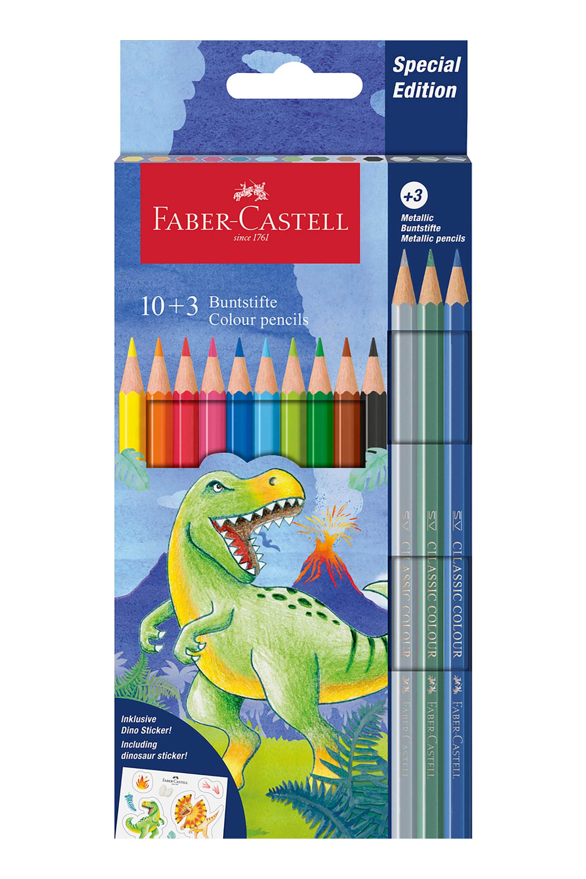 FABER-CASTELL Faber-Castell ξυλομπογιές "Dinosaur" 10+3 χρωμάτων - 077111213