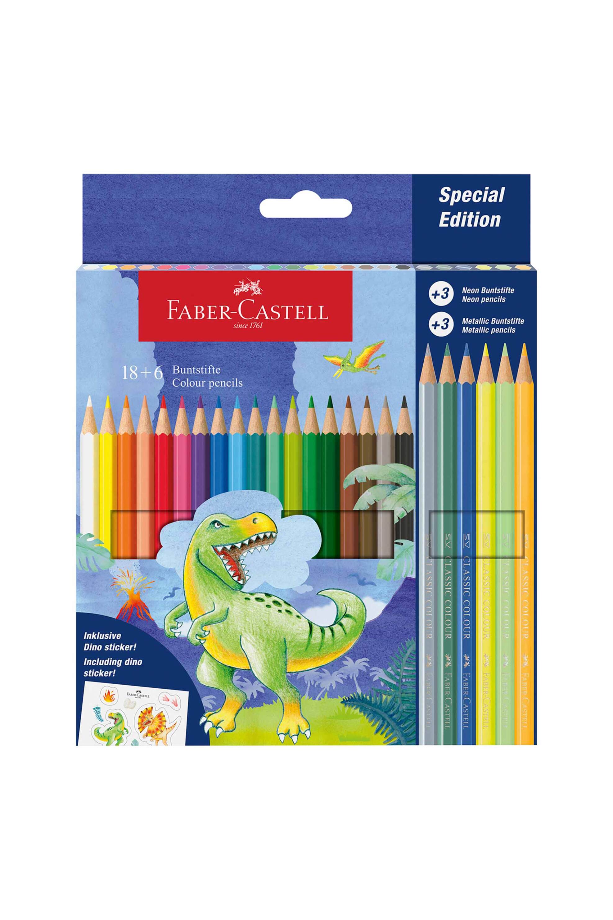 FABER-CASTELL Faber-Castell ξυλομπογιές "Dinosaur" 18+6 χρωμάτων - 077111222