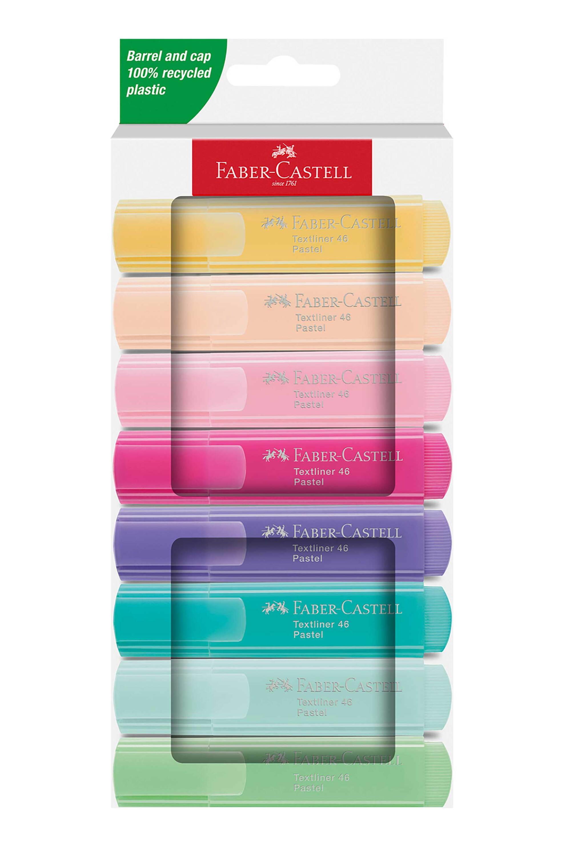 FABER-CASTELL Faber-Castell μαρκαδόρος υπογράμμισης Textliner 46 Pastel Σετ 8 χρώματα σε παστέλ αποχρώσεις - 077254658
