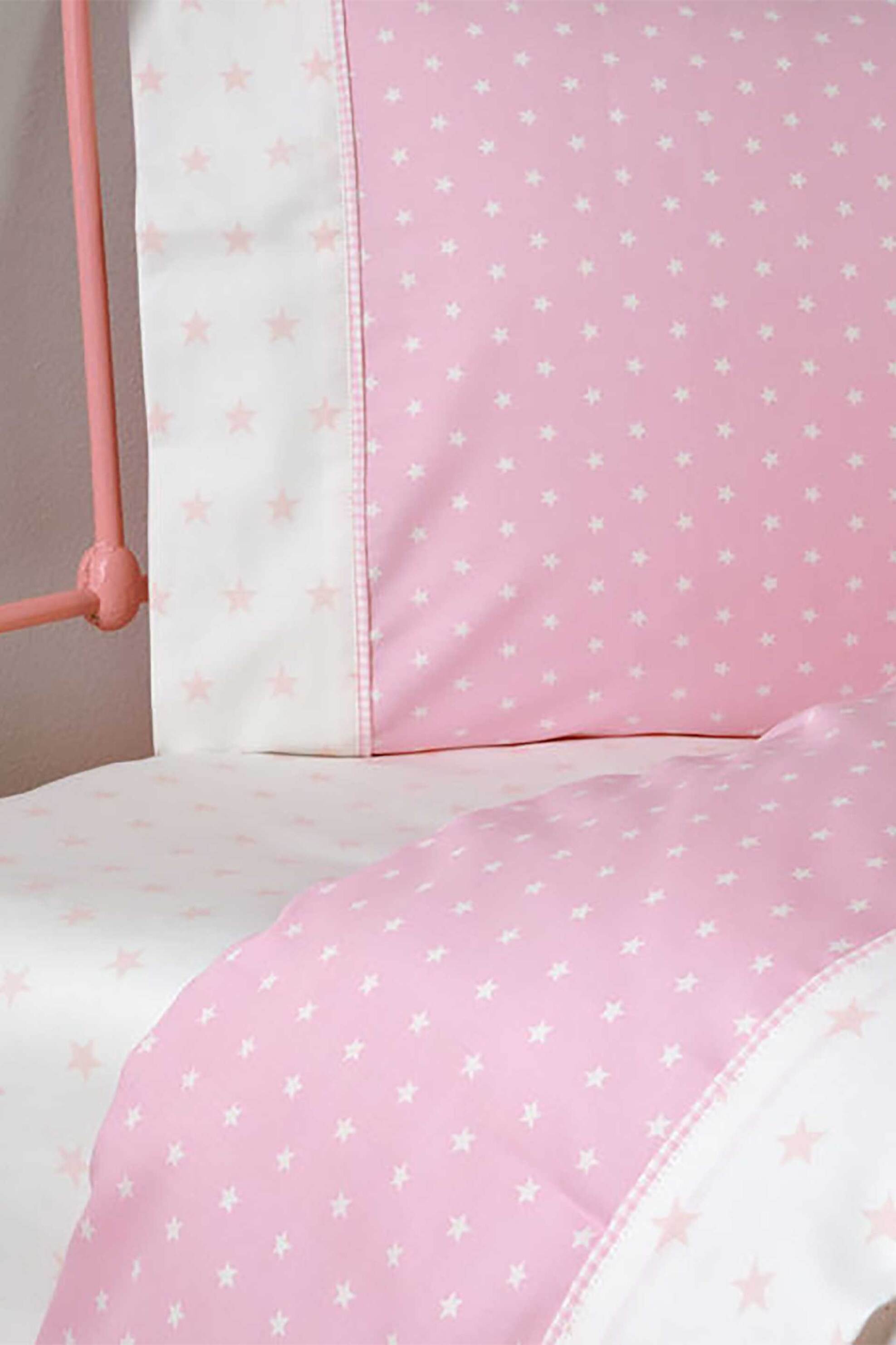 DOWN TOWN HOME DOWN TOWN Home σετ σεντόνια μονά με μαξιλαροθήκη "507 Stars Pink" (3 τεμάχια) - 11-0203