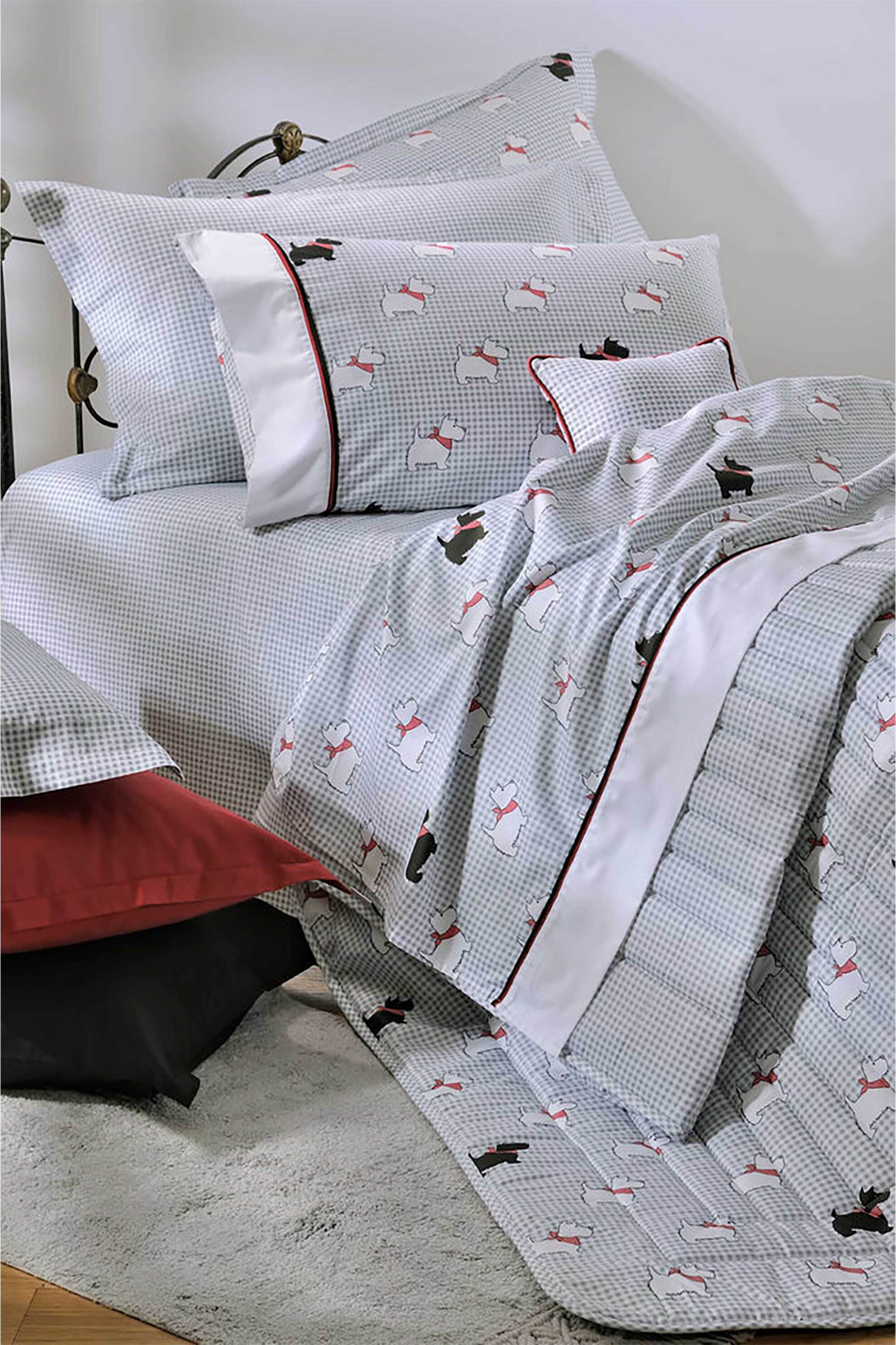 DOWN TOWN HOME DOWN TOWN Home σετ παπλωματοθήκη μονή και μαξιλαροθήκη "767 Scottish Dog" (2 τεμάχια) - 13-0240