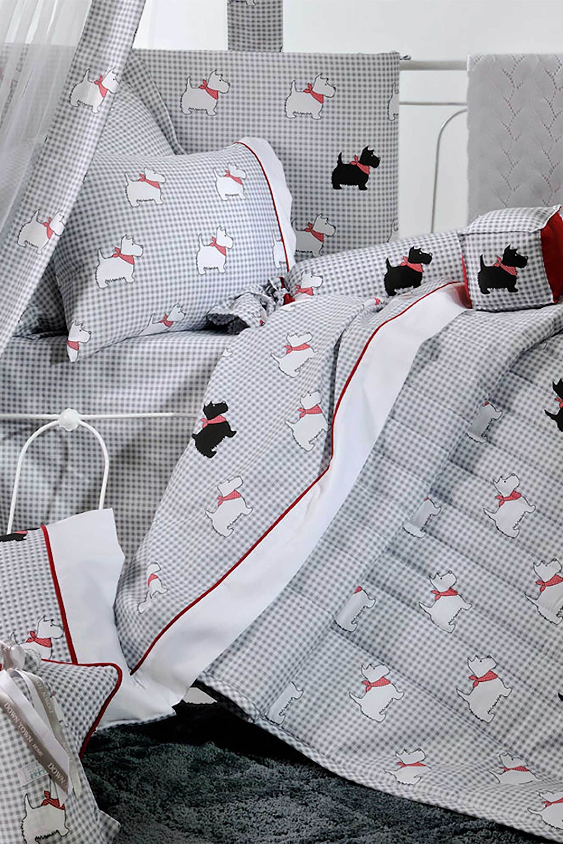 Down Town Home βρεφικό κουβερλί κούνιας "767 Scottish Dog" 95 x 145 cm - 05-0067