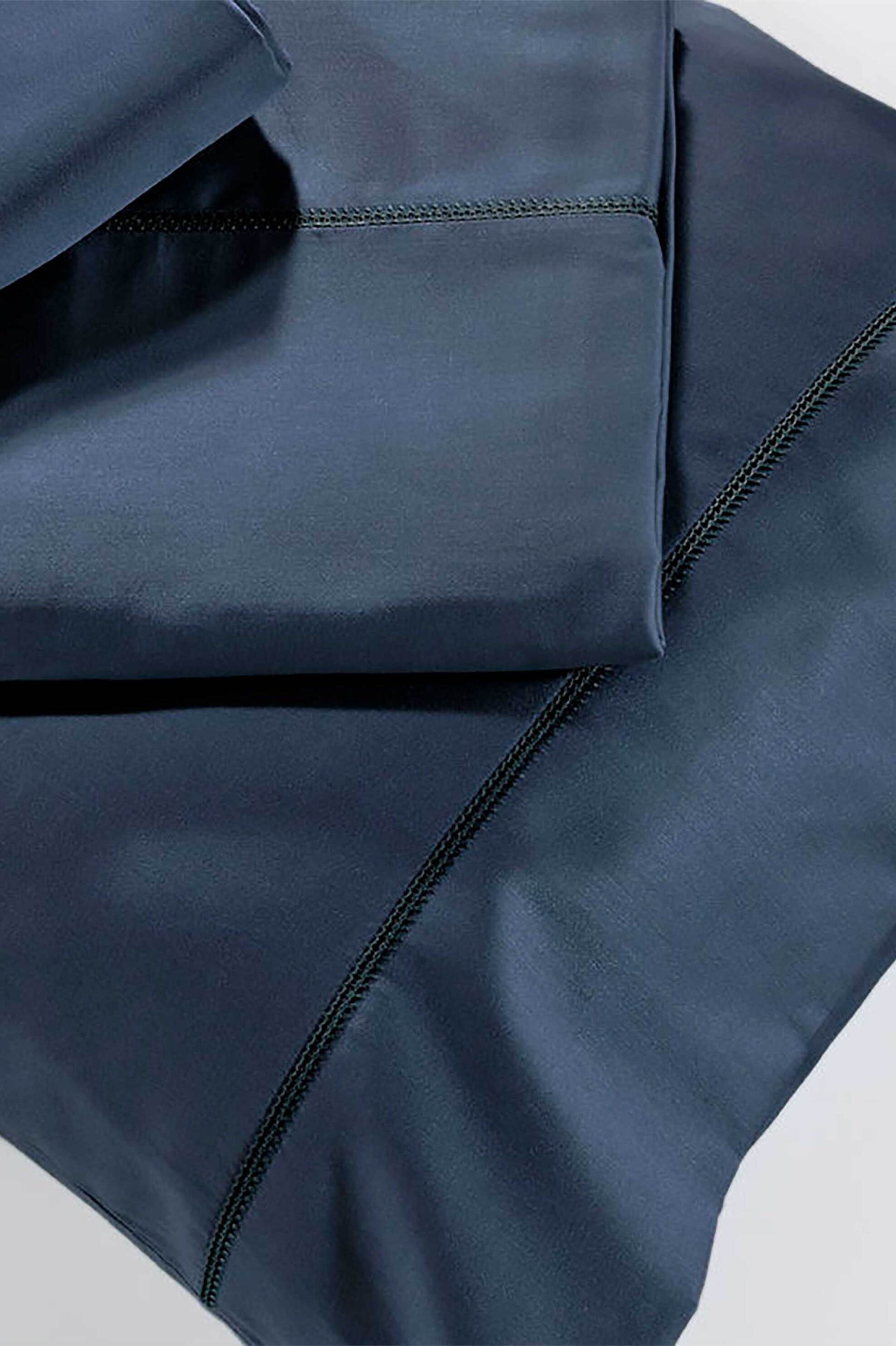 DOWN TOWN HOME DOWN TOWN Home σετ παπλωματοθήκη υπέρδιπλη με μαξιλαροθήκες "250/8 Navy Blue" (3 τεμάχια) - 12-0340