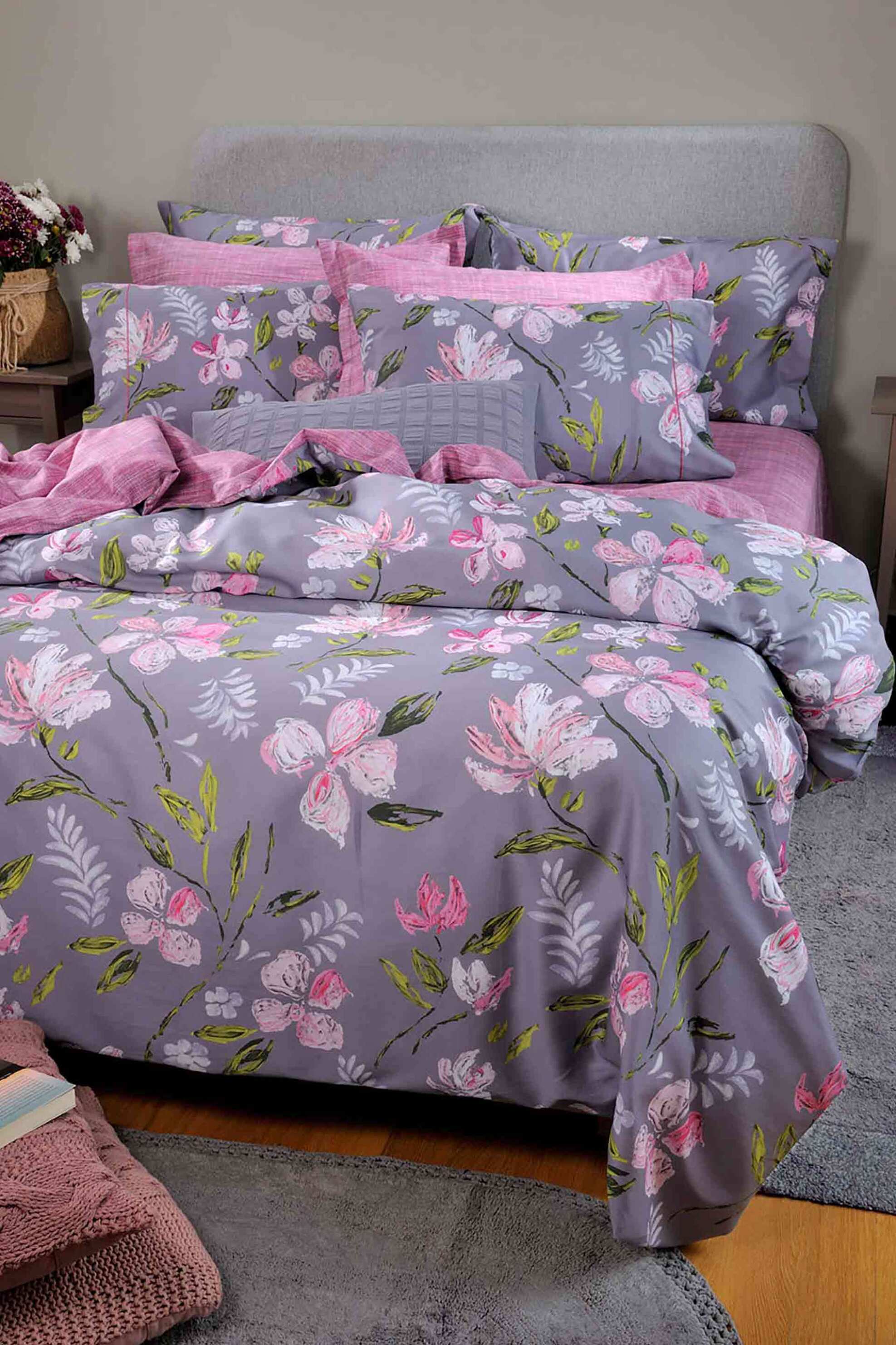 DOWN TOWN HOME DOWN TOWN Home σετ σεντόνια μονά με μαξιλαροθήκη με floral print "790 May" 2 x 175 x 255 cm - 52 x 75 cm - 11-0506