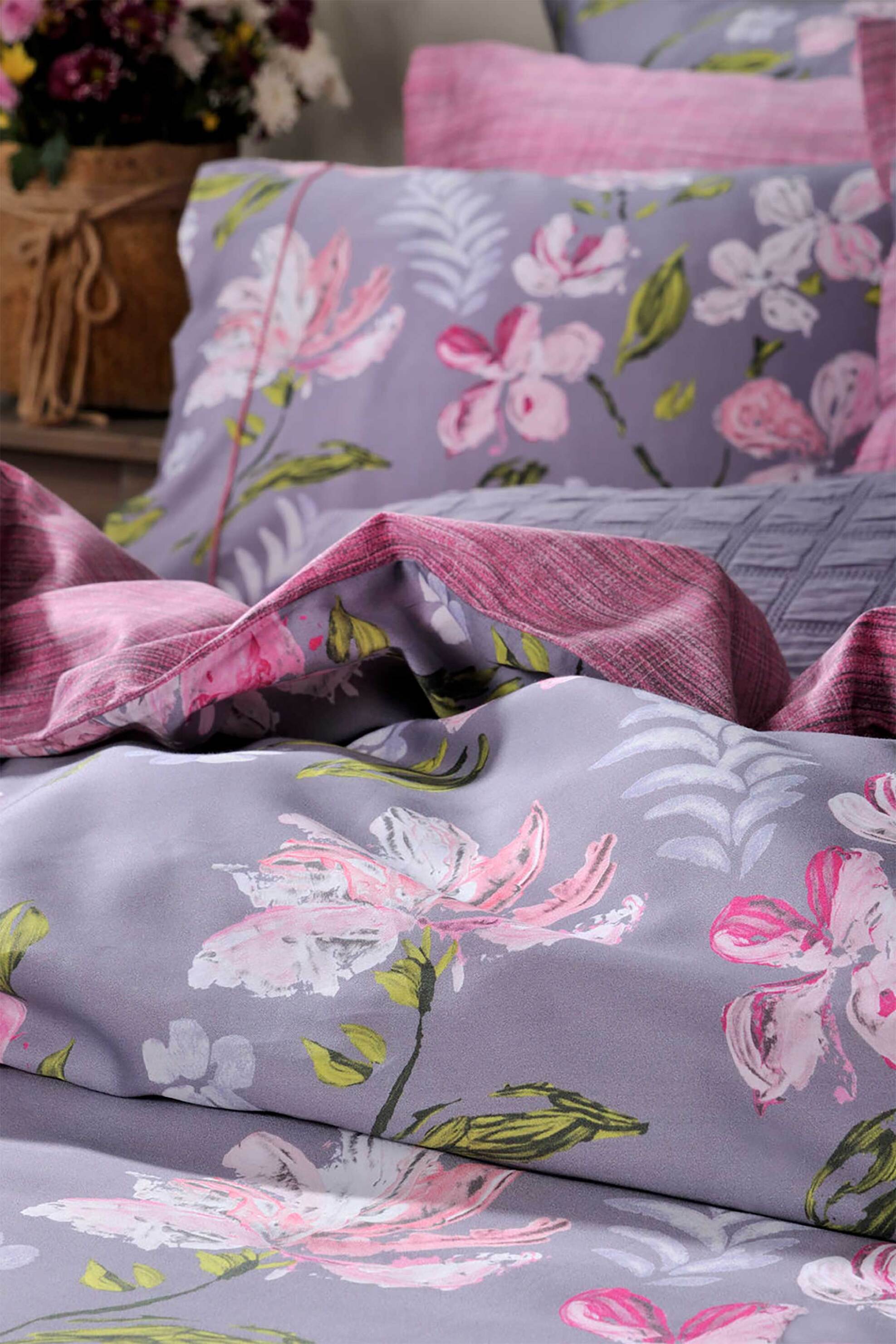DOWN TOWN Home σετ σεντόνια μονά με μαξιλαροθήκη με floral print "790 May" 2 x 175 x 255 cm - 52 x 75 cm - 11-0506 φωτογραφία