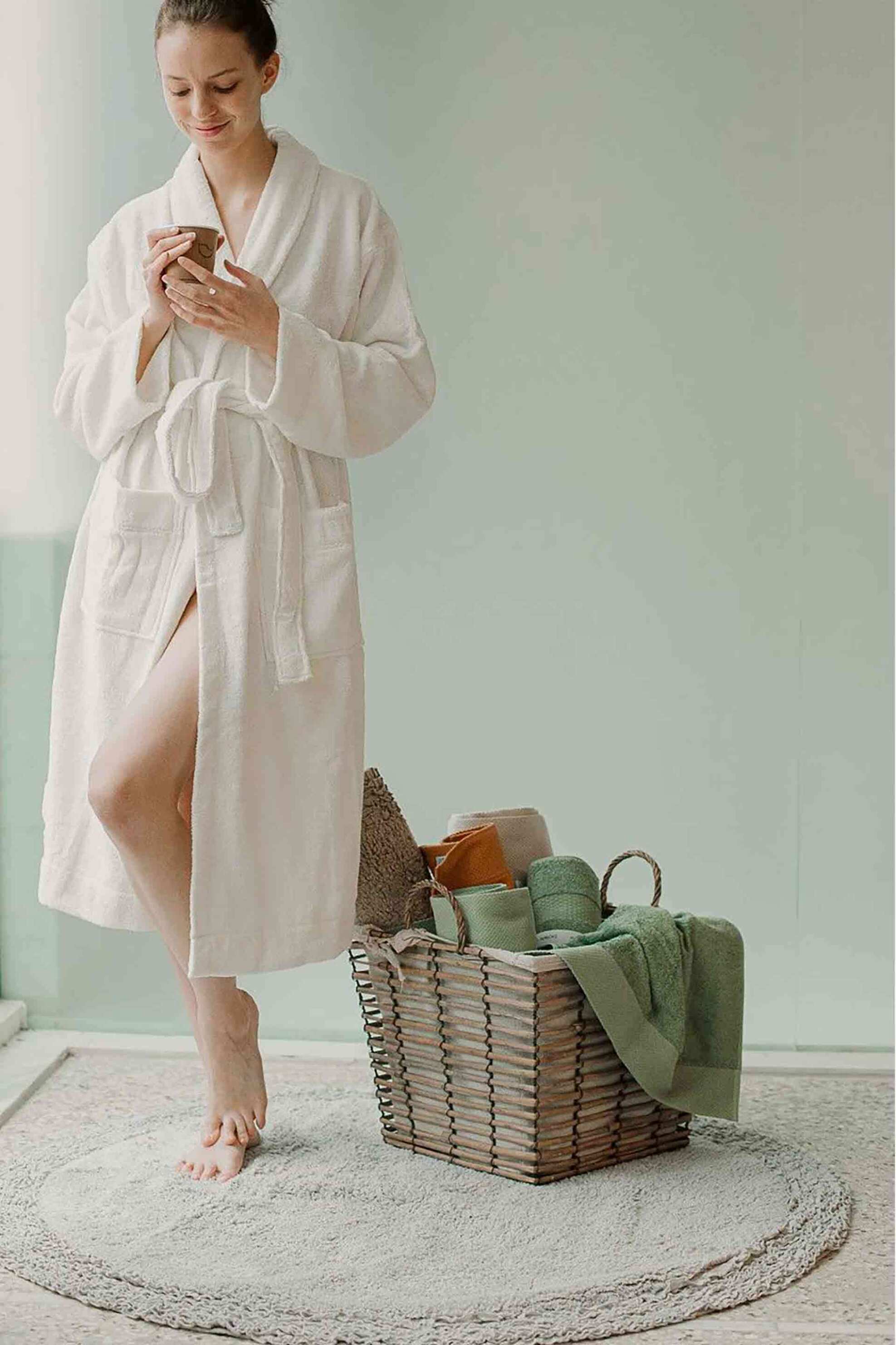 DOWN TOWN Home χαλάκι μπάνιου στρογγυλό μονόχρωμο "Frill Light Grey" 120 cm - 60-0287 φωτογραφία